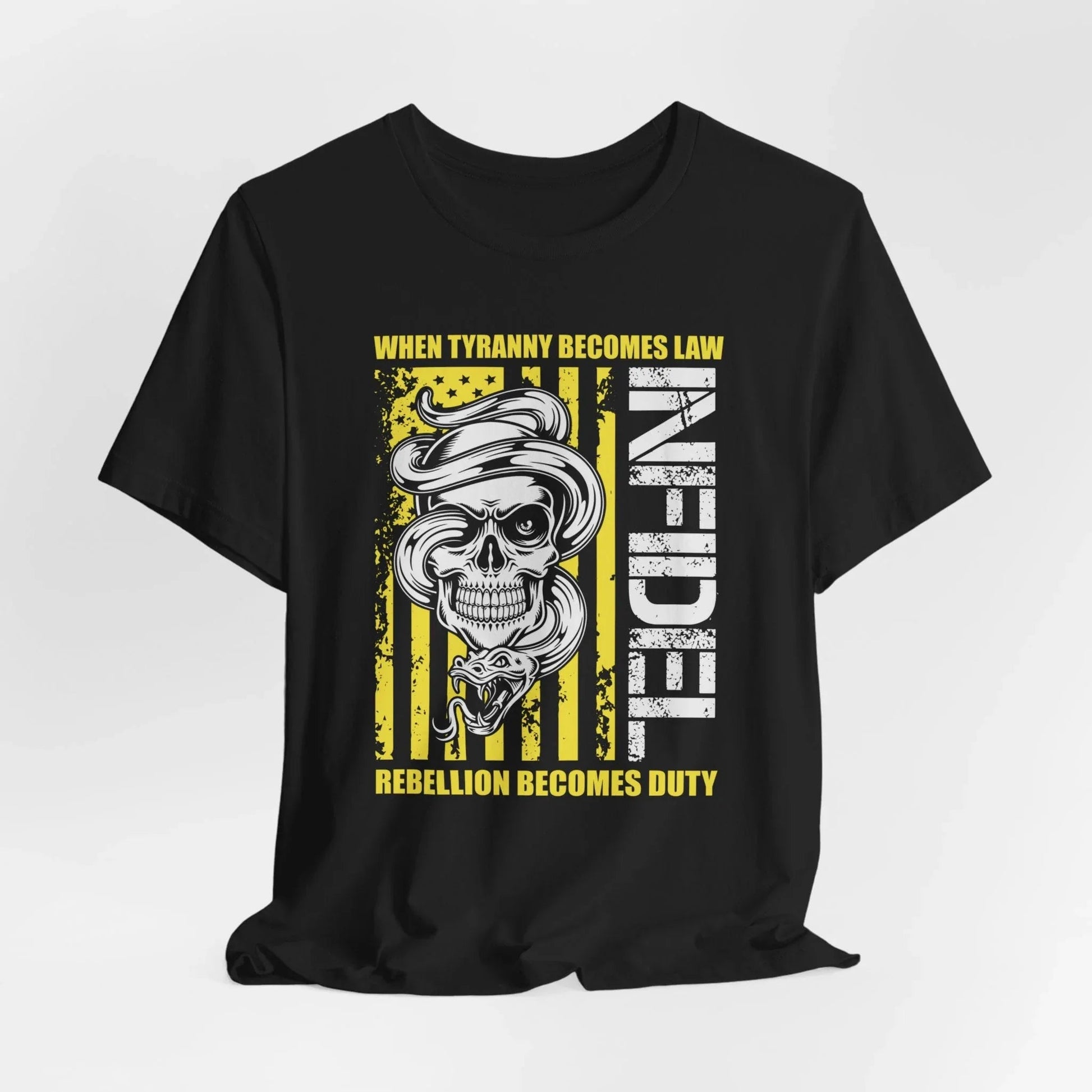Infidel Rebellion Unisex T-Shirt, Patriotic Gift, Political Tee, Anti Tyranny USA Shirt, Protest Apparel - SKULLFURY MERCH