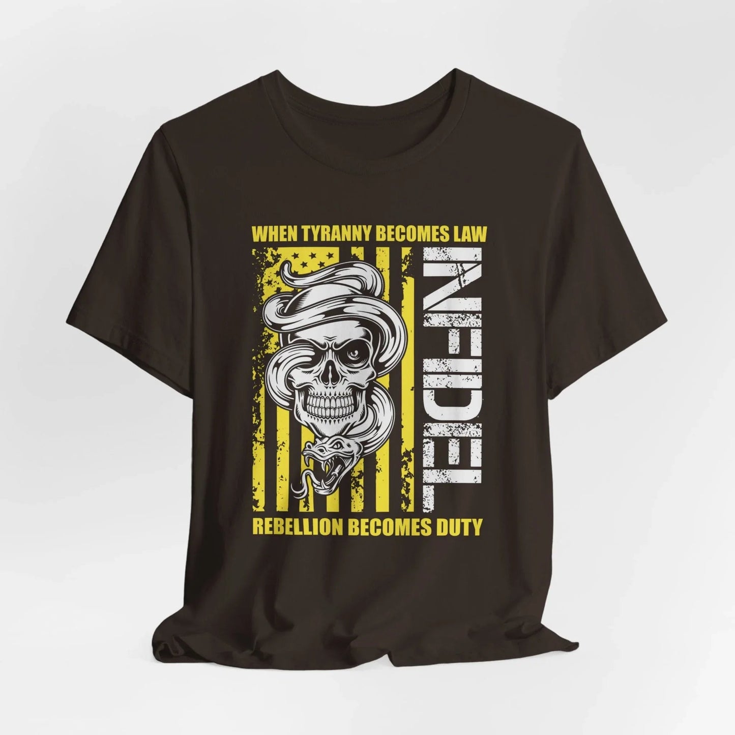 Infidel Rebellion Unisex T-Shirt, Patriotic Gift, Political Tee, Anti Tyranny USA Shirt, Protest Apparel - SKULLFURY MERCH