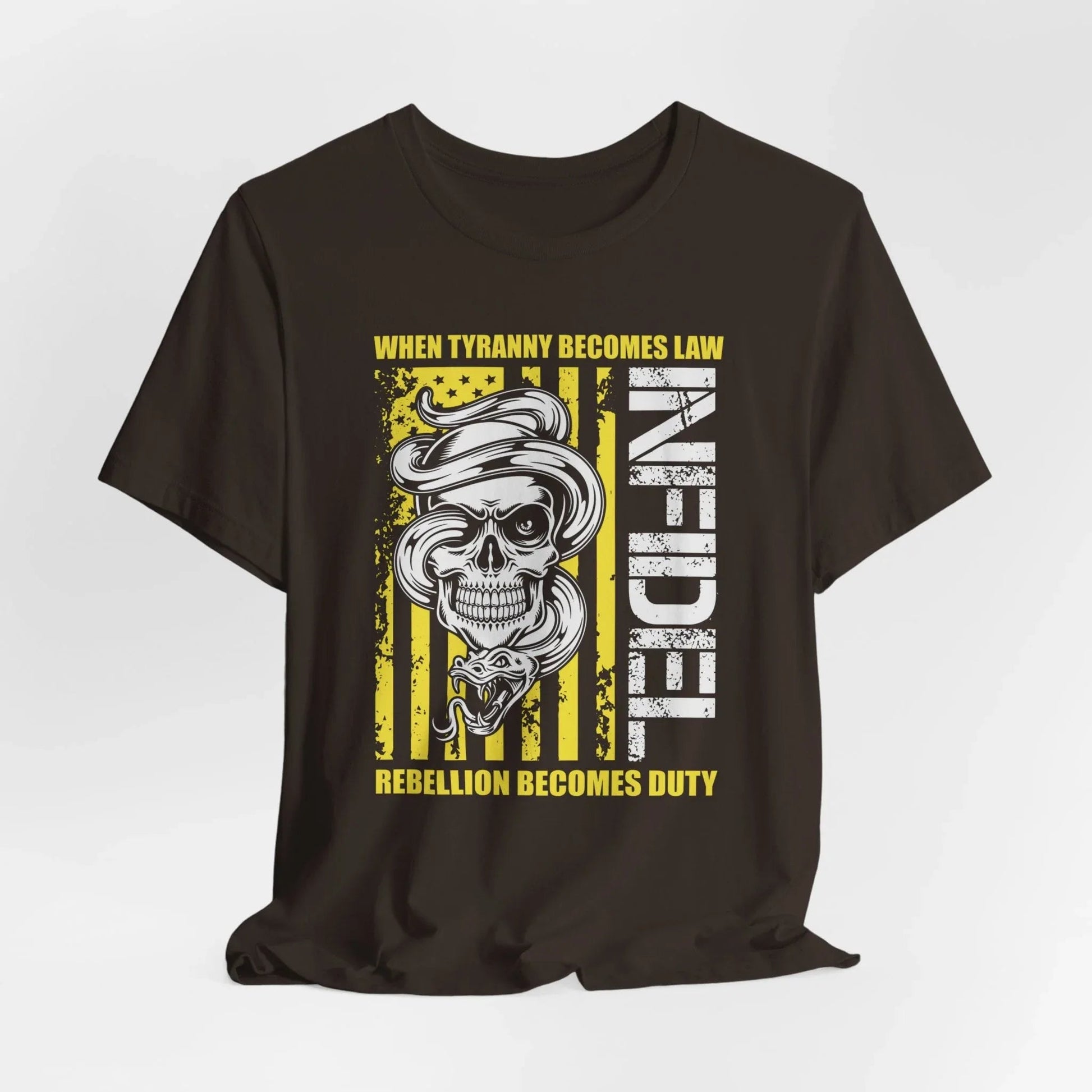 Infidel Rebellion Unisex T-Shirt, Patriotic Gift, Political Tee, Anti Tyranny USA Shirt, Protest Apparel - SKULLFURY MERCH