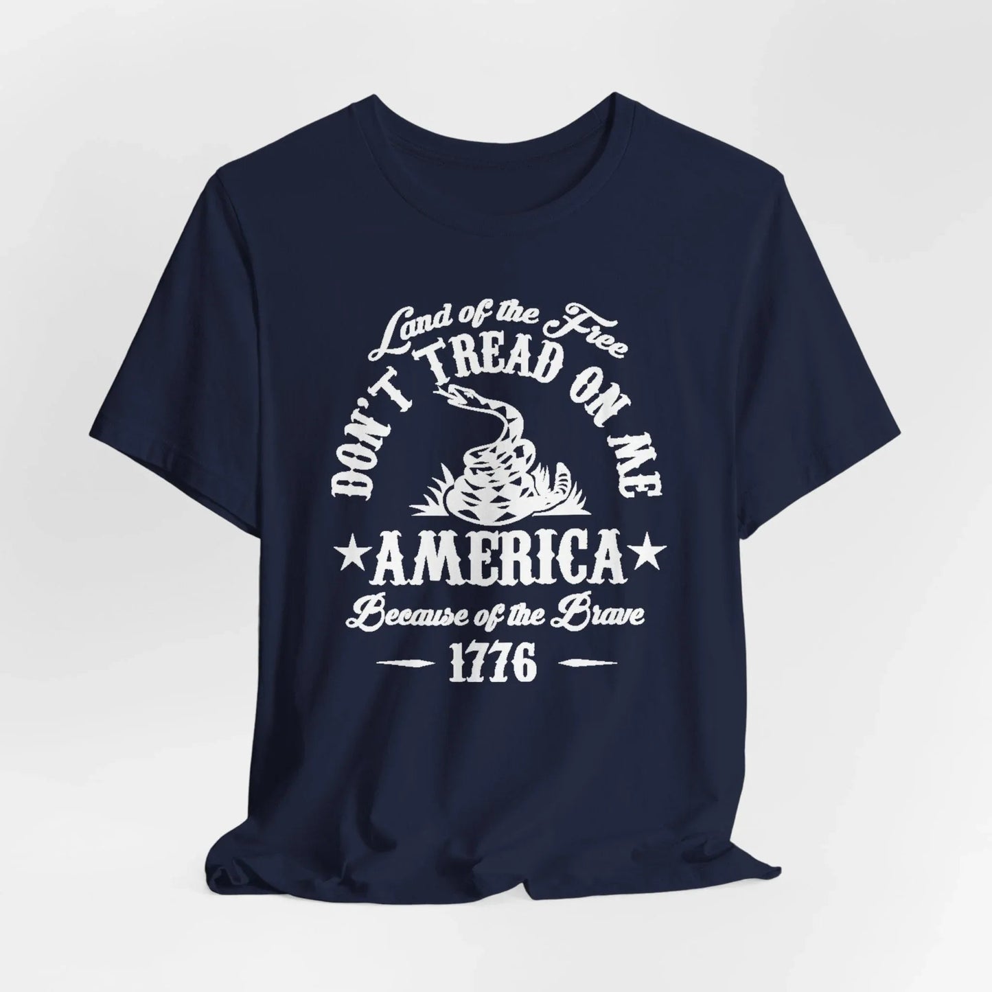 Land of The Free, Don't Tread on Me Unisex T-Shirt, Patriotic Tee, Independence Day, 4th of July Tee - SKULLFURY MERCH