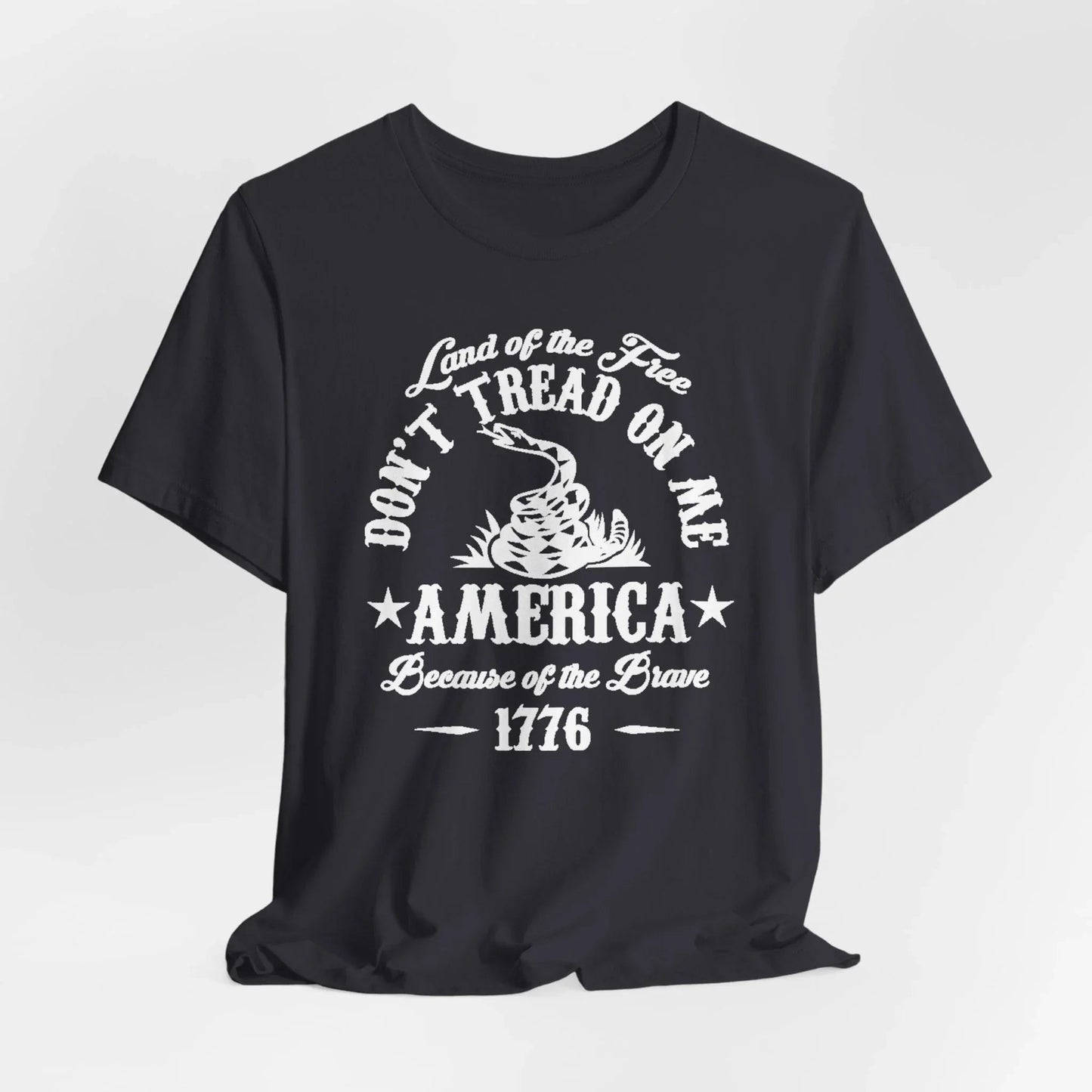 Land of The Free, Don't Tread on Me Unisex T-Shirt, Patriotic Tee, Independence Day, 4th of July Tee - SKULLFURY MERCH