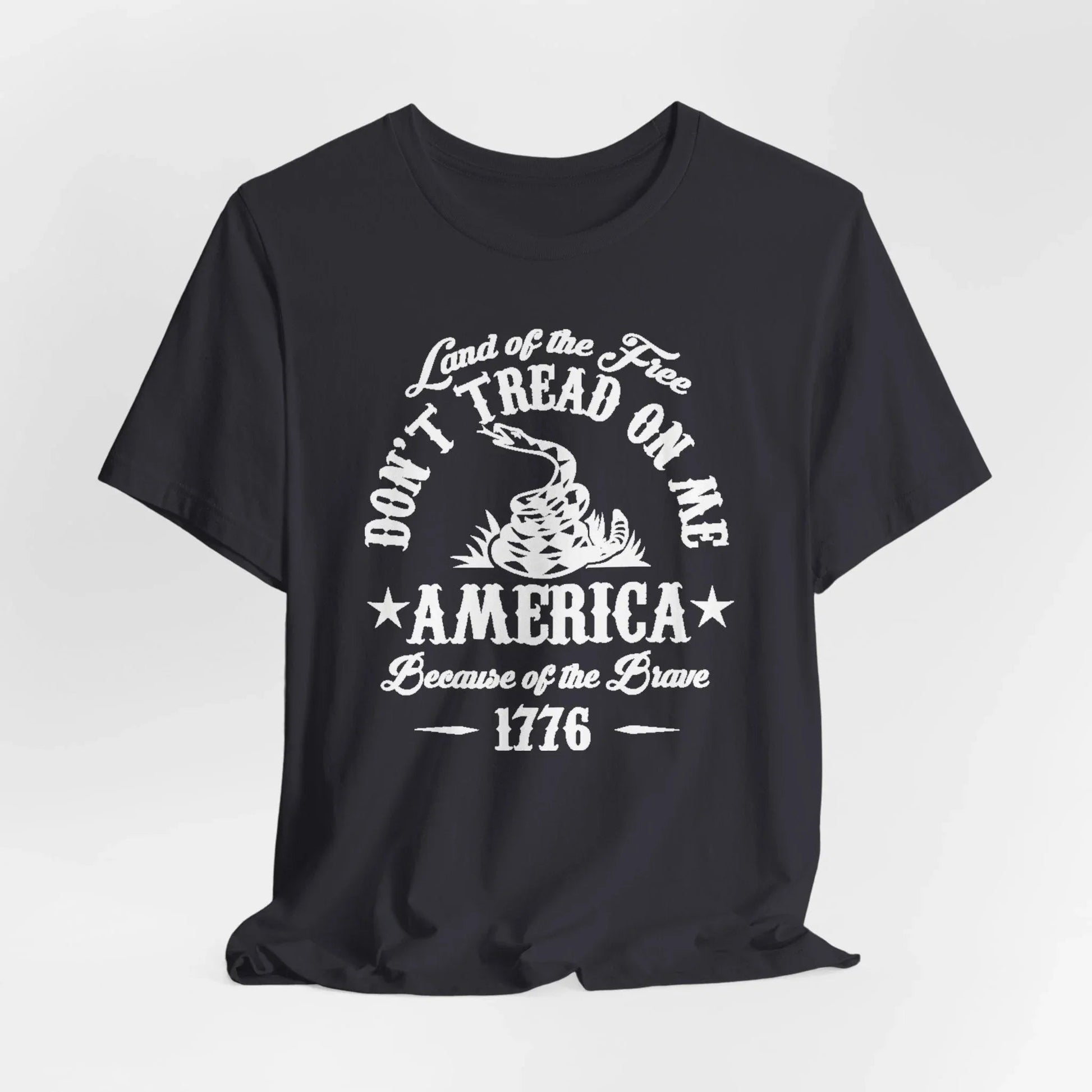 Land of The Free, Don't Tread on Me Unisex T-Shirt, Patriotic Tee, Independence Day, 4th of July Tee - SKULLFURY MERCH