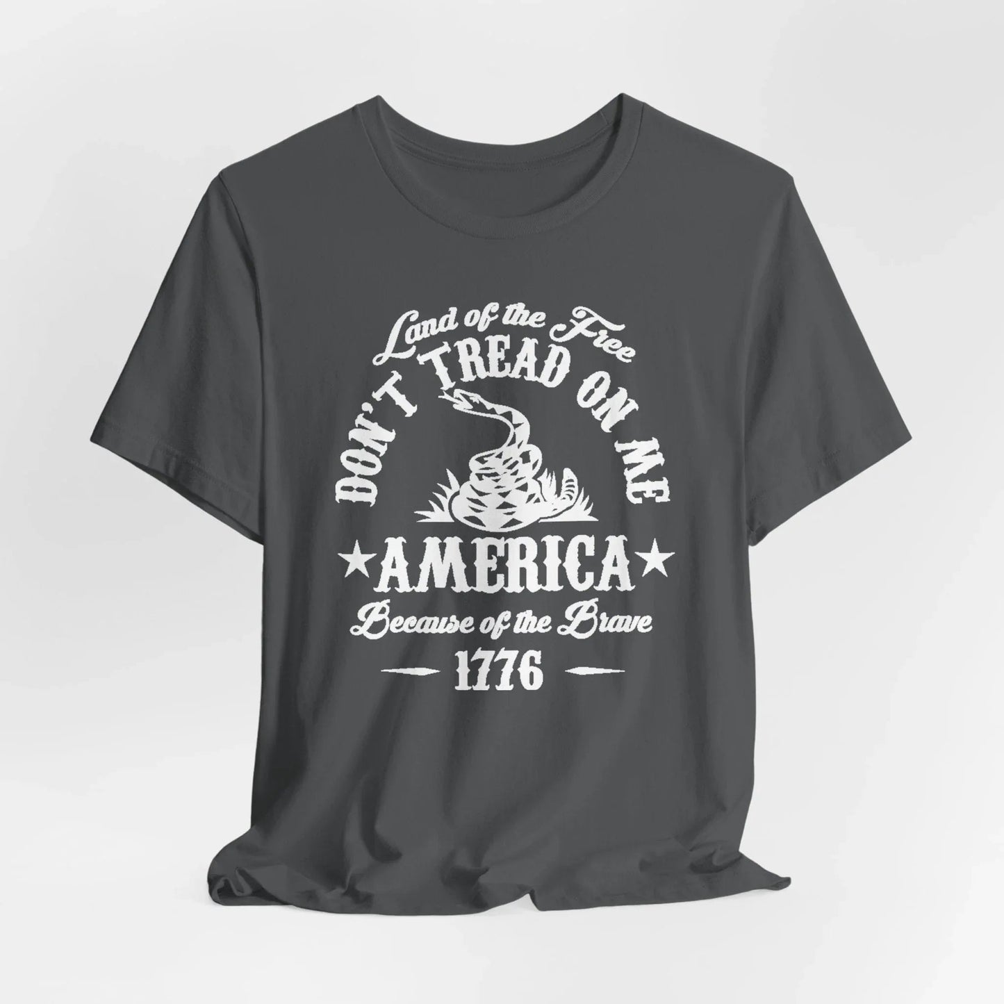 Land of The Free, Don't Tread on Me Unisex T-Shirt, Patriotic Tee, Independence Day, 4th of July Tee - SKULLFURY MERCH