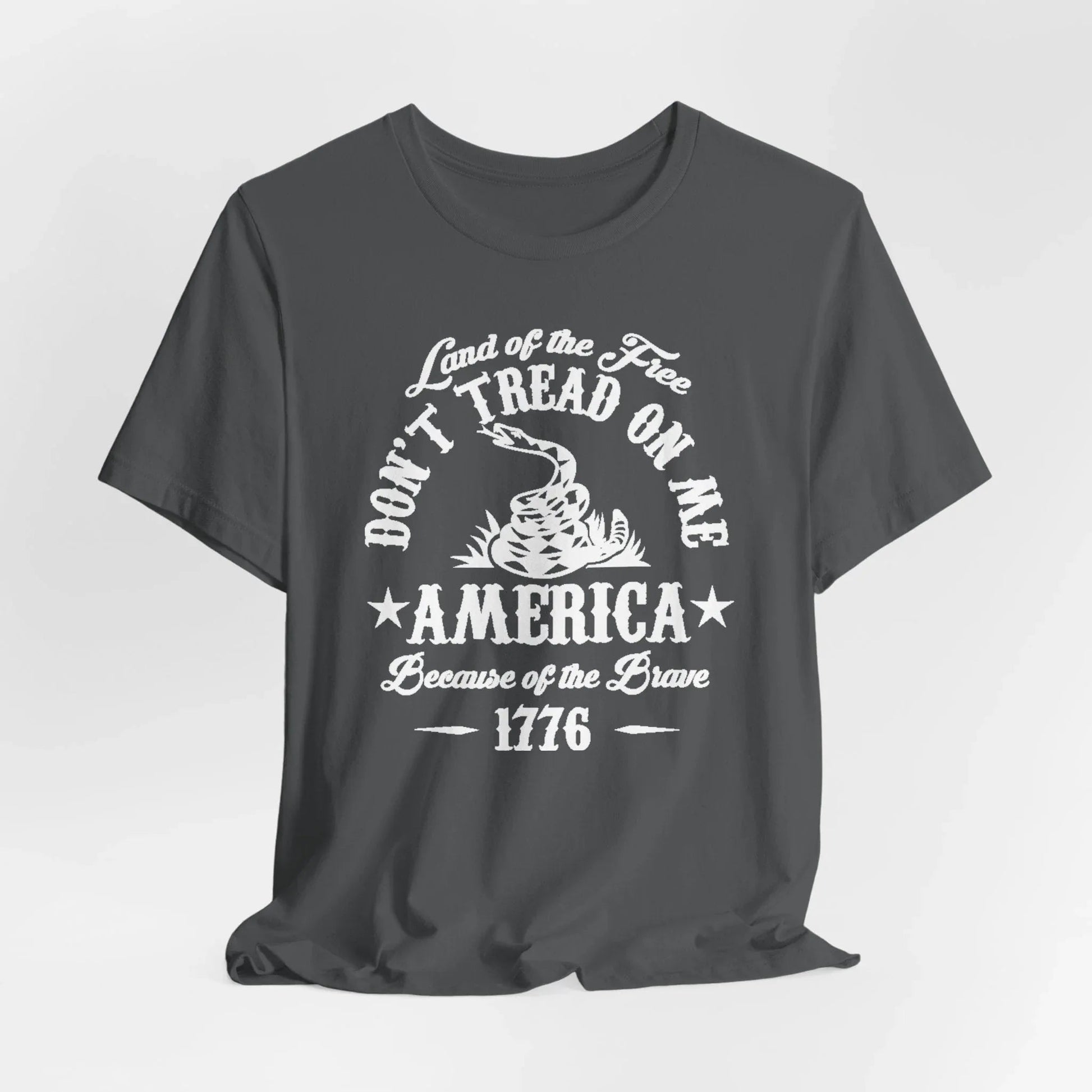 Land of The Free, Don't Tread on Me Unisex T-Shirt, Patriotic Tee, Independence Day, 4th of July Tee - SKULLFURY MERCH
