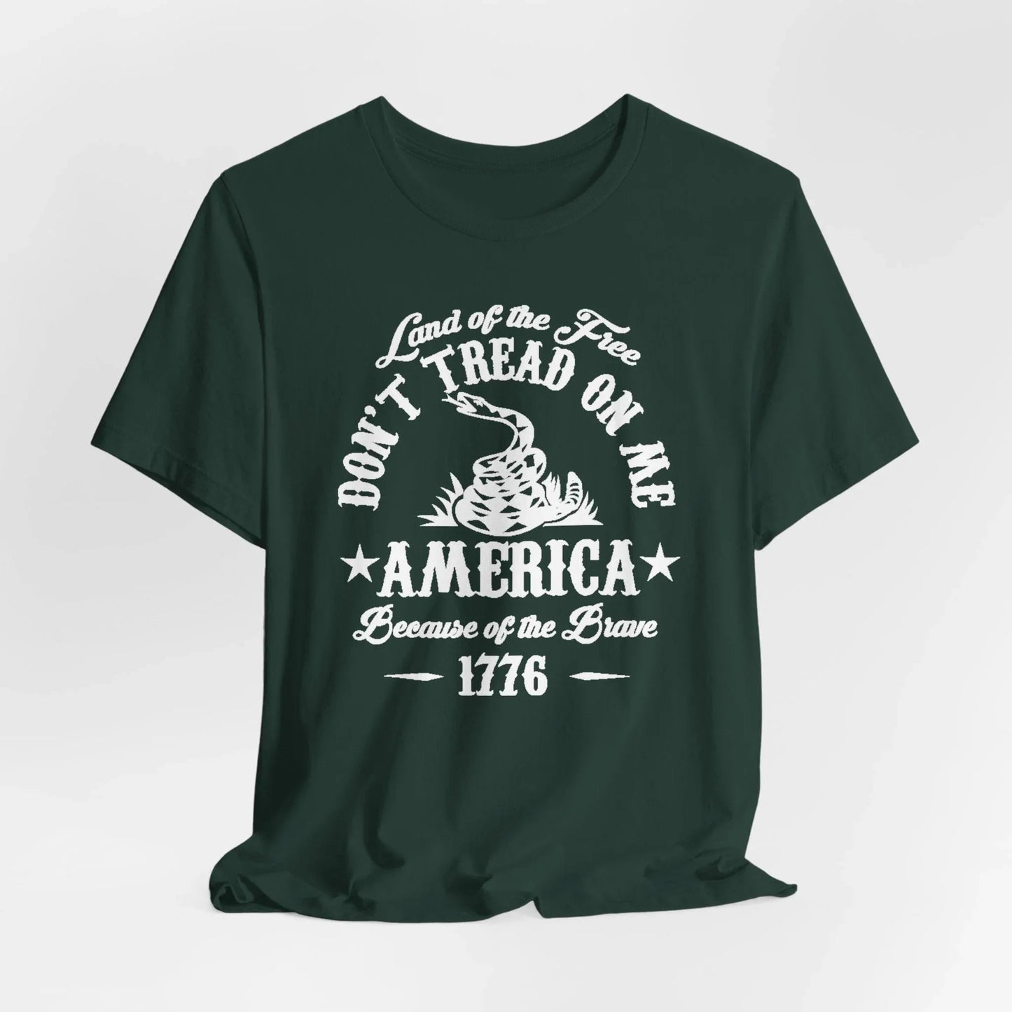 Land of The Free, Don't Tread on Me Unisex T-Shirt, Patriotic Tee, Independence Day, 4th of July Tee - SKULLFURY MERCH