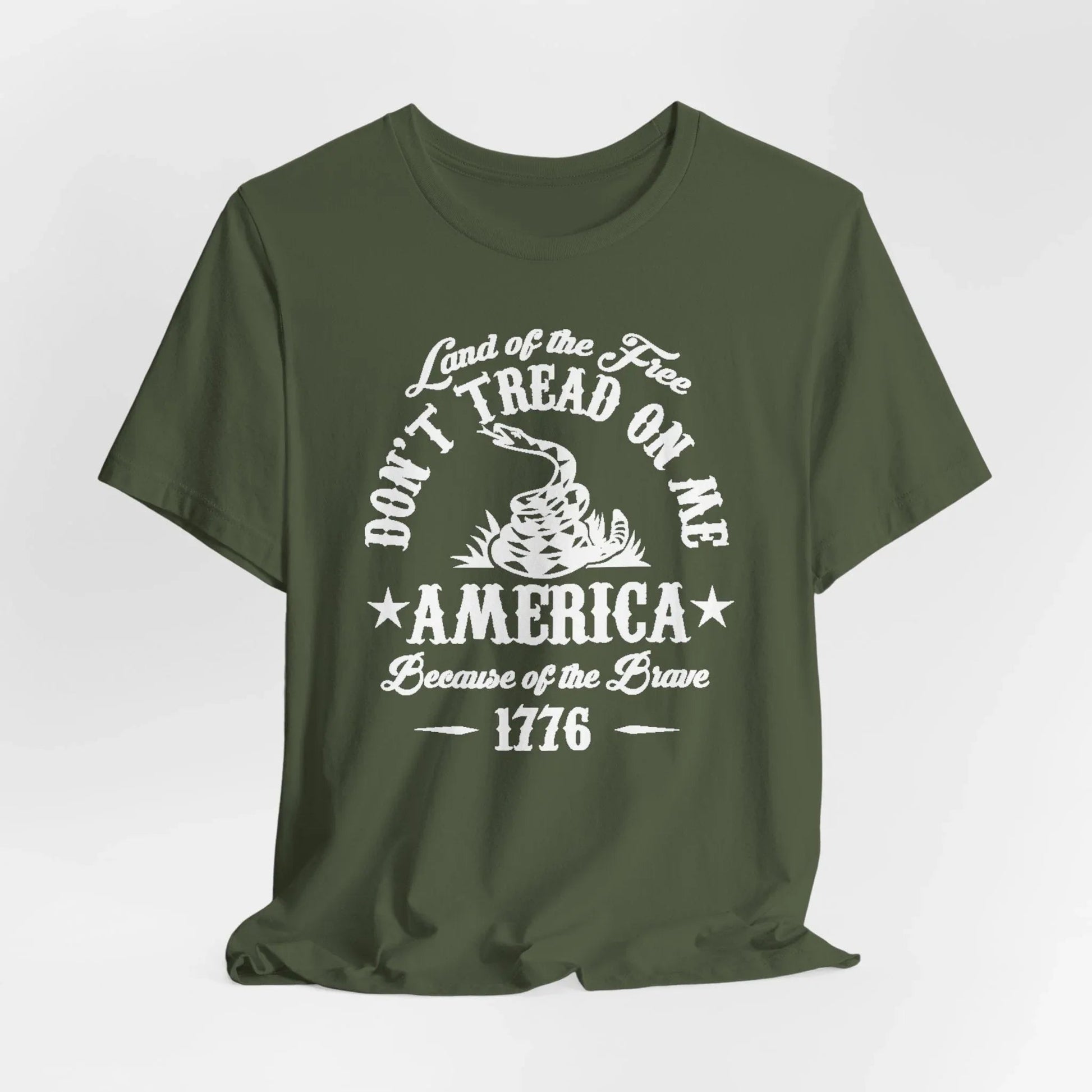 Land of The Free, Don't Tread on Me Unisex T-Shirt, Patriotic Tee, Independence Day, 4th of July Tee - SKULLFURY MERCH