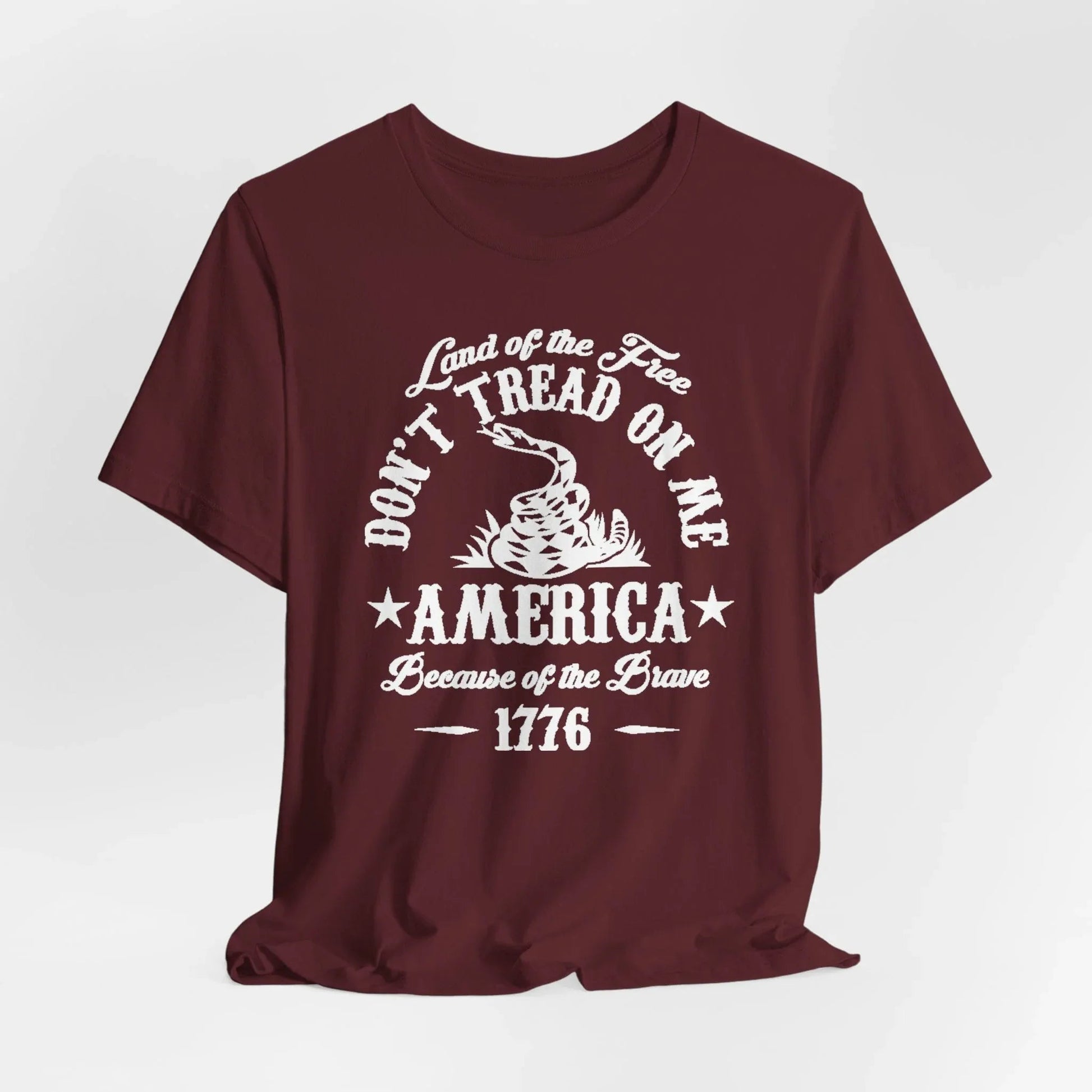 Land of The Free, Don't Tread on Me Unisex T-Shirt, Patriotic Tee, Independence Day, 4th of July Tee - SKULLFURY MERCH