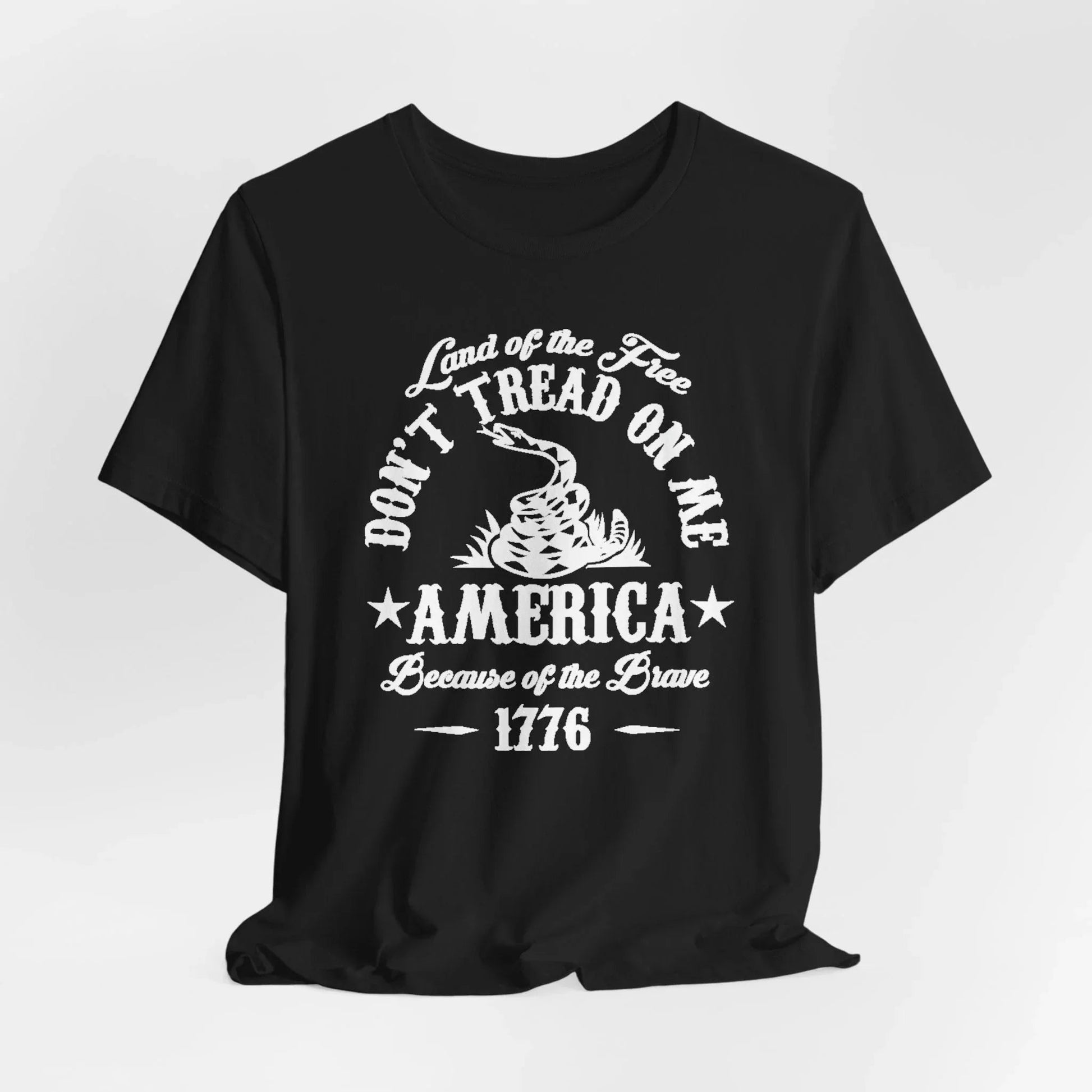 Land of The Free, Don't Tread on Me Unisex T-Shirt, Patriotic Tee, Independence Day, 4th of July Tee - SKULLFURY MERCH