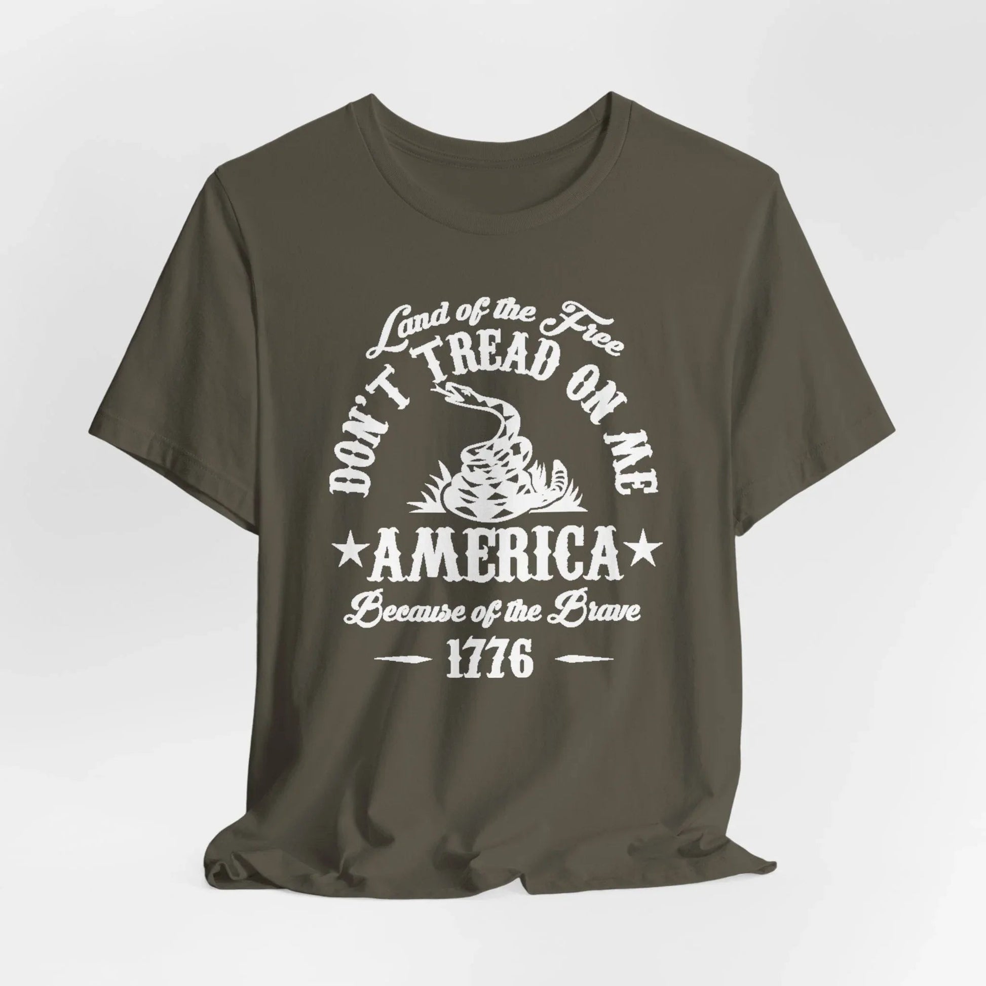 Land of The Free, Don't Tread on Me Unisex T-Shirt, Patriotic Tee, Independence Day, 4th of July Tee - SKULLFURY MERCH