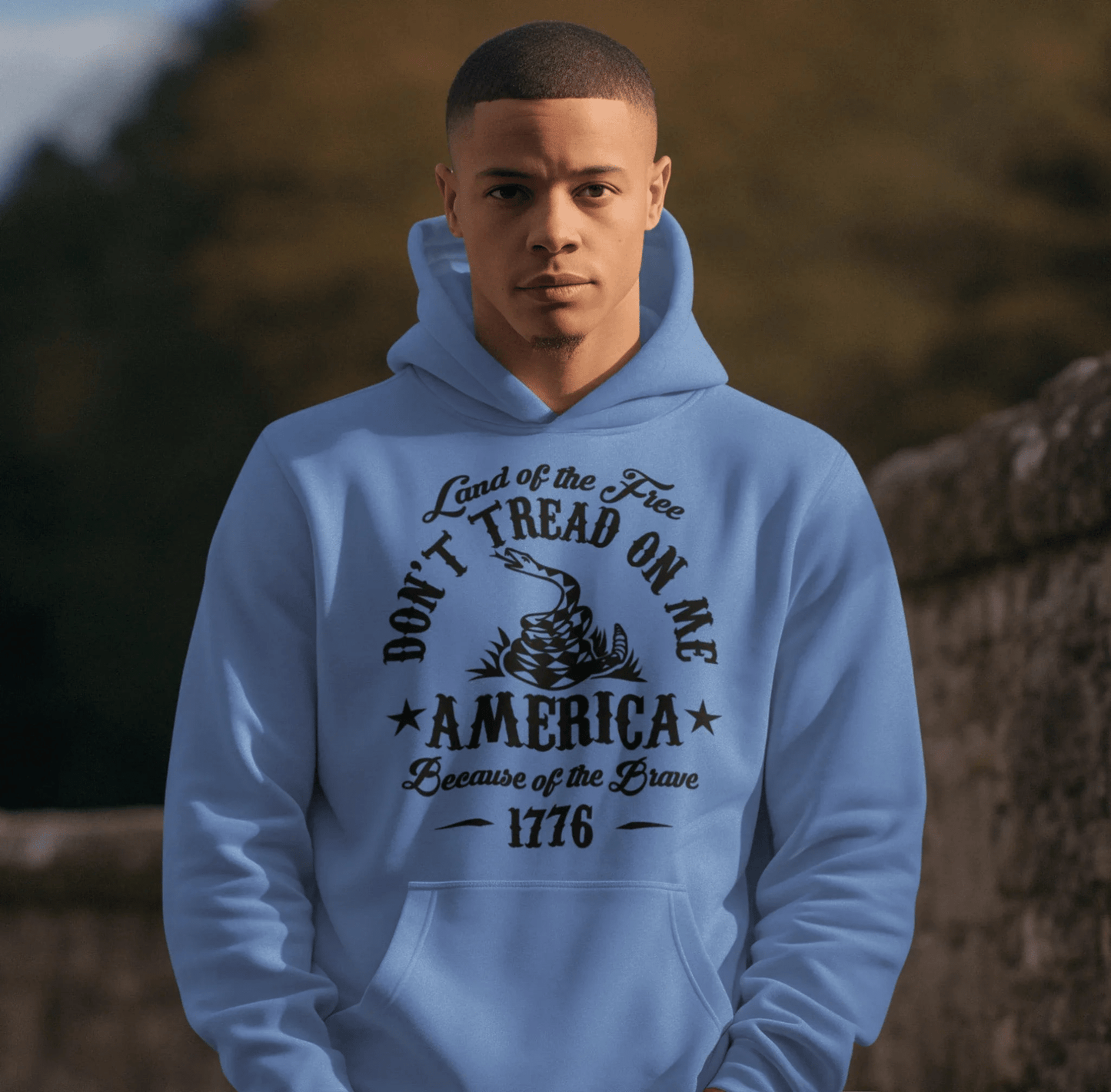Liberty or Death Don't Tread on Me, Land of the Free Because of The Brave Unisex Hoodie - SKULLFURY MERCH