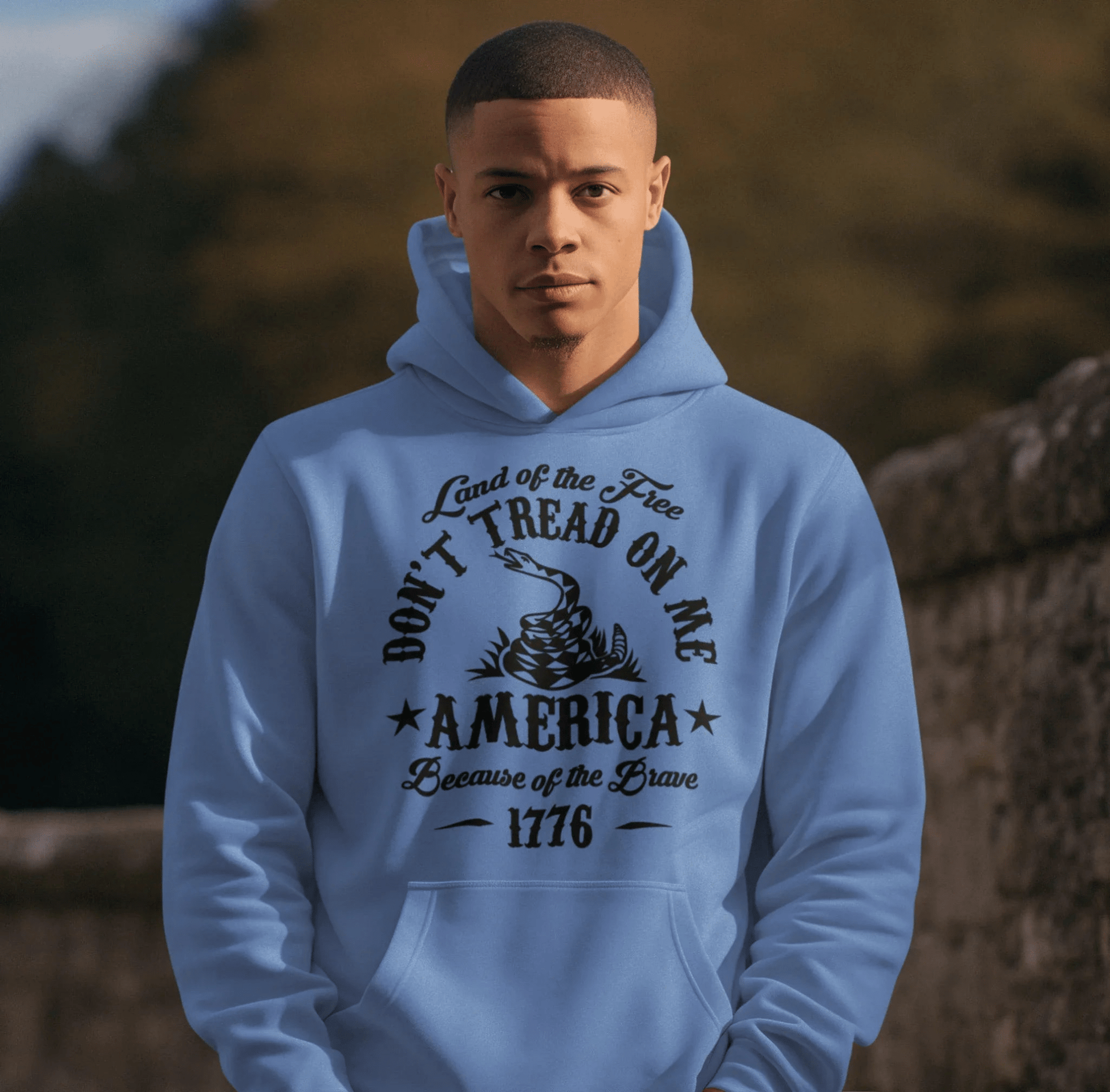 Liberty or Death Don't Tread on Me, Land of the Free Because of The Brave Unisex Hoodie - SKULLFURY MERCH