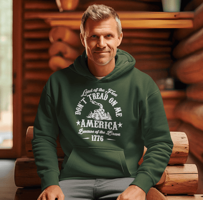 Liberty or Death Don't Tread on Me, Land of the Free Because of The Brave Unisex Hoodie - SKULLFURY MERCH