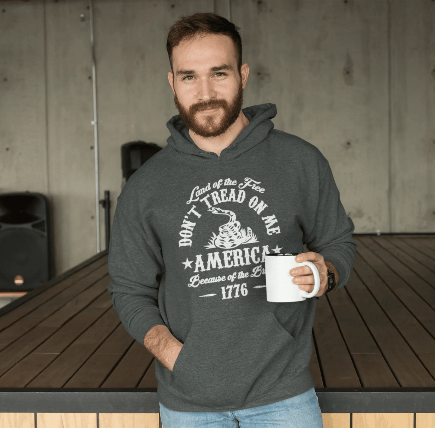 Liberty or Death Don't Tread on Me, Land of the Free Because of The Brave Unisex Hoodie - SKULLFURY MERCH