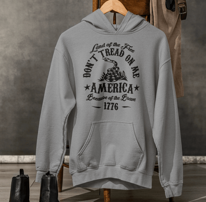 Liberty or Death Don't Tread on Me, Land of the Free Because of The Brave Unisex Hoodie - SKULLFURY MERCH