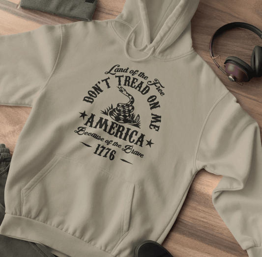 Liberty or Death Don't Tread on Me, Land of the Free Because of The Brave Unisex Hoodie - SKULLFURY MERCH