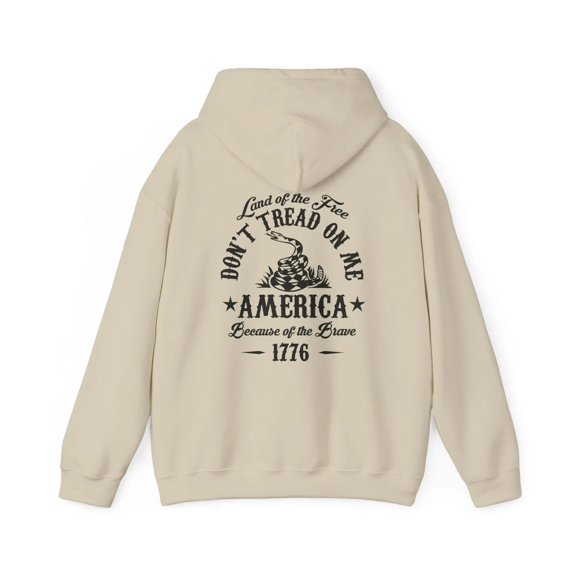 Liberty or Death Don't Tread on Me, Land of the Free Because of The Brave Unisex Hoodie (Back Print) - SKULLFURY MERCH