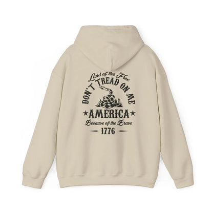 Liberty or Death Don't Tread on Me, Land of the Free Because of The Brave Unisex Hoodie (Back Print) - SKULLFURY MERCH