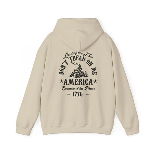 Liberty or Death Don't Tread on Me, Land of the Free Because of The Brave Unisex Hoodie (Back Print) - SKULLFURY MERCH
