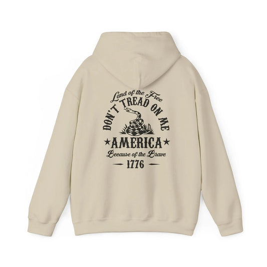 Liberty or Death Don't Tread on Me, Land of the Free Because of The Brave Unisex Hoodie (Back Print) - SKULLFURY MERCH