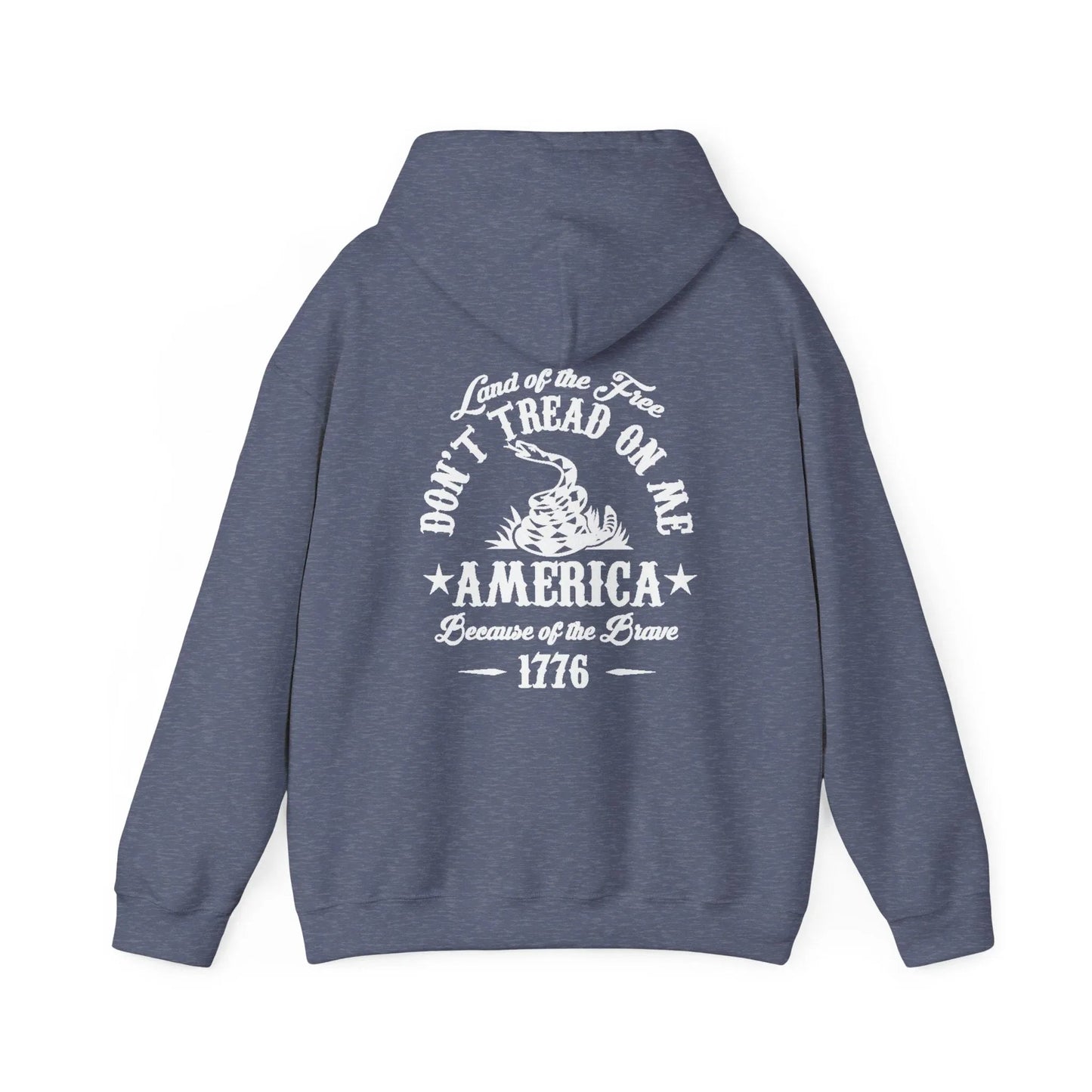 Liberty or Death Don't Tread on Me, Land of the Free Because of The Brave Unisex Hoodie (Back Print) - SKULLFURY MERCH