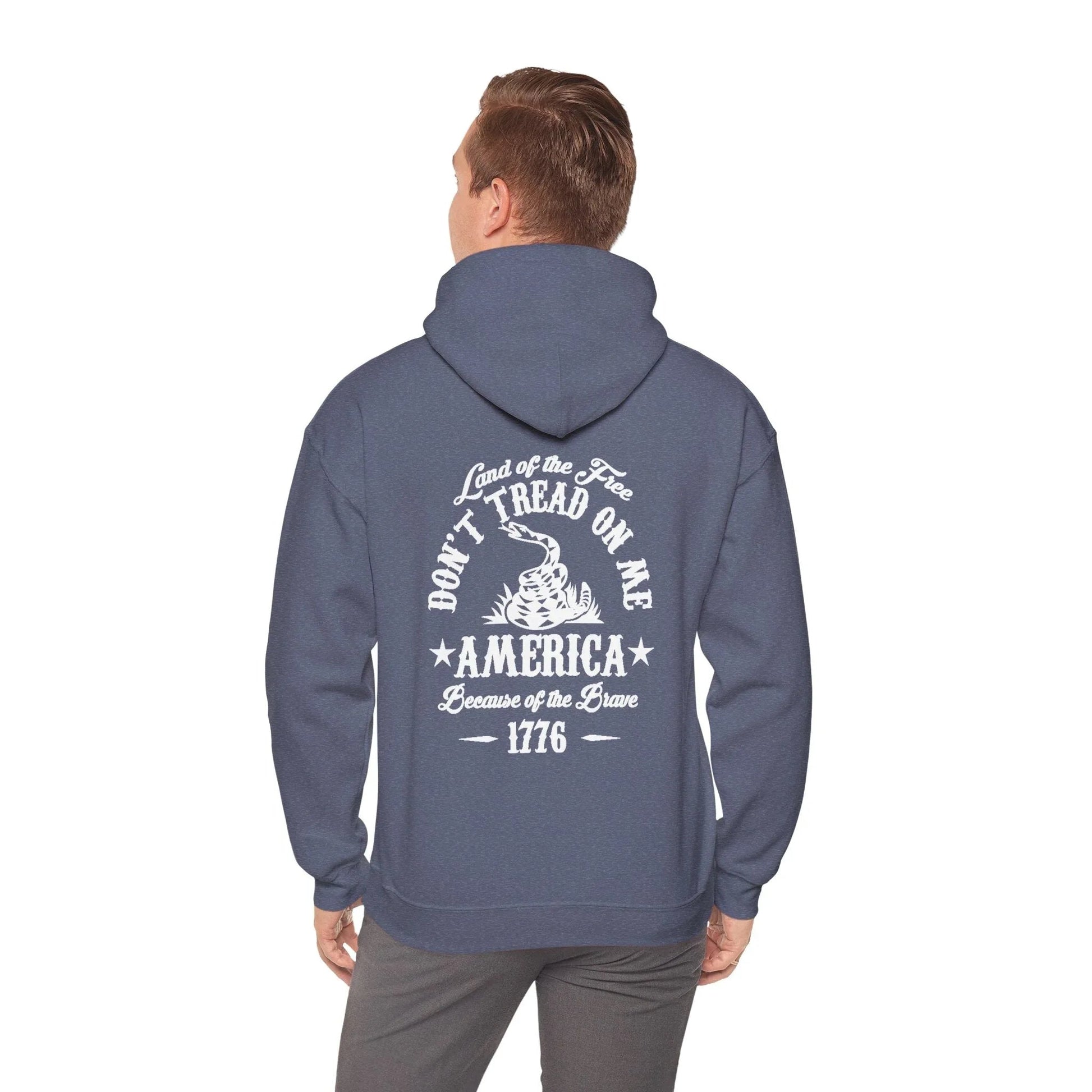 Liberty or Death Don't Tread on Me, Land of the Free Because of The Brave Unisex Hoodie (Back Print) - SKULLFURY MERCH