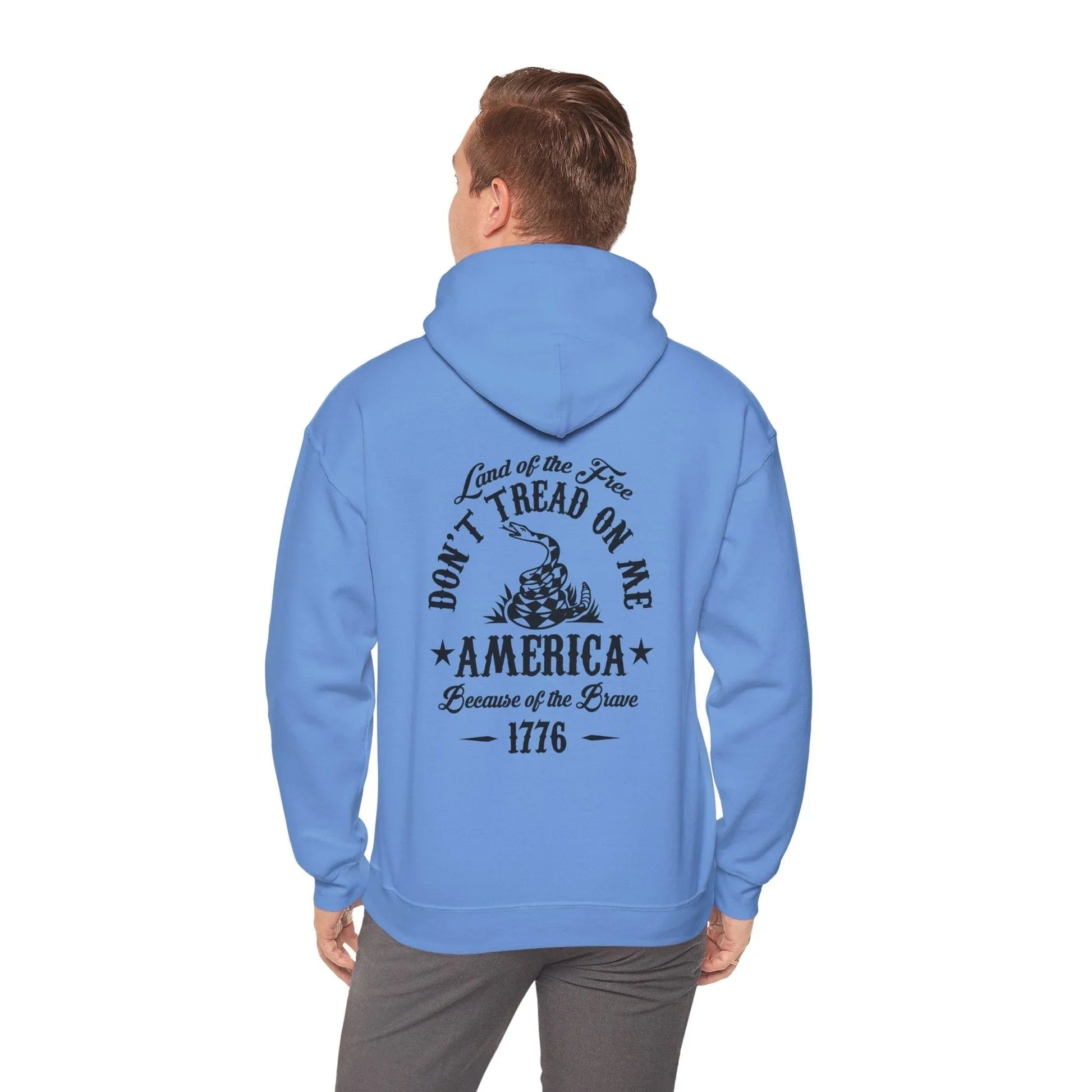 Liberty or Death Don't Tread on Me, Land of the Free Because of The Brave Unisex Hoodie (Back Print) - SKULLFURY MERCH
