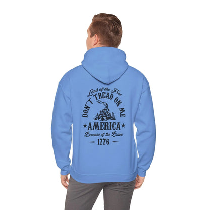Liberty or Death Don't Tread on Me, Land of the Free Because of The Brave Unisex Hoodie (Back Print) - SKULLFURY MERCH