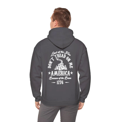 Liberty or Death Don't Tread on Me, Land of the Free Because of The Brave Unisex Hoodie (Back Print) - SKULLFURY MERCH