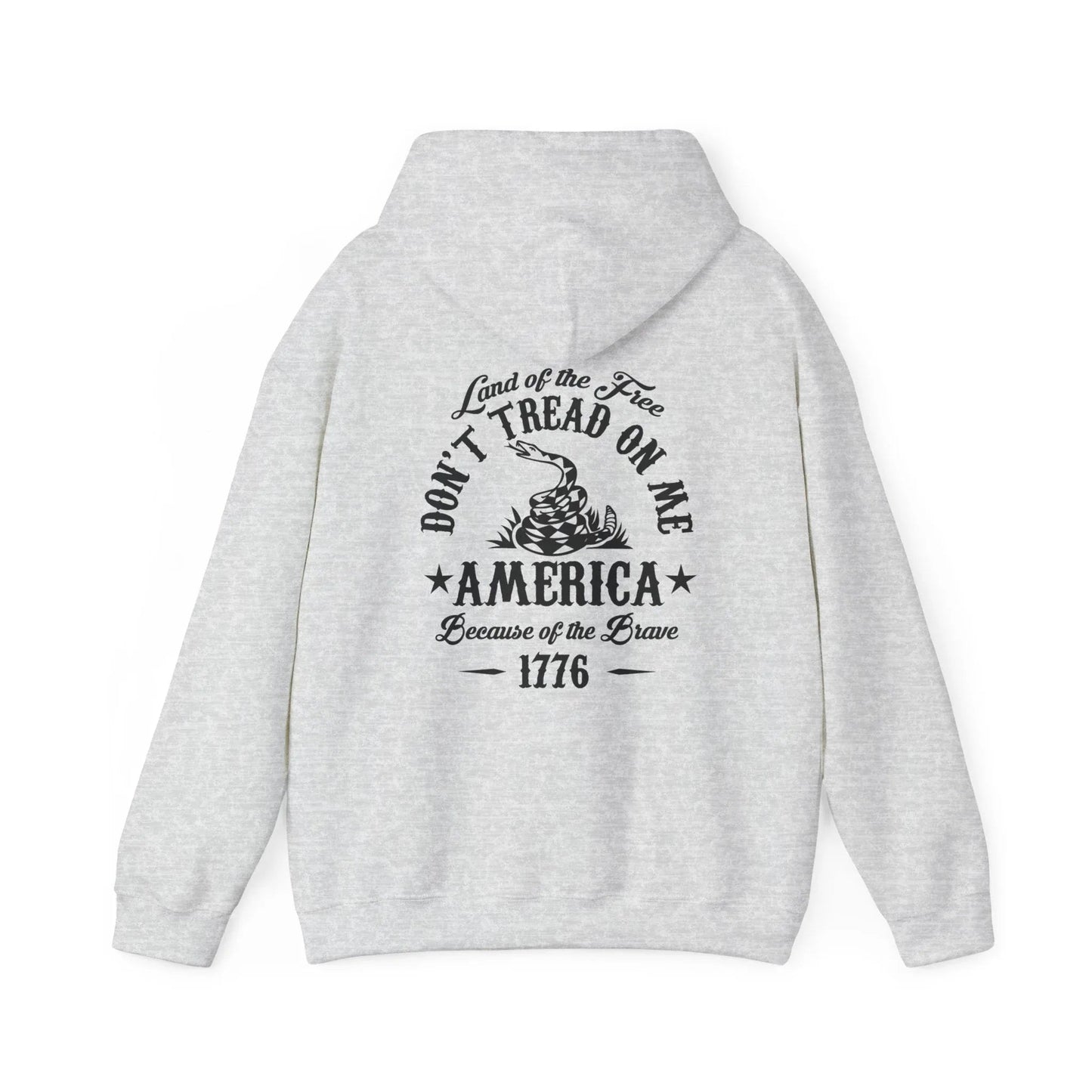 Liberty or Death Don't Tread on Me, Land of the Free Because of The Brave Unisex Hoodie (Back Print) - SKULLFURY MERCH