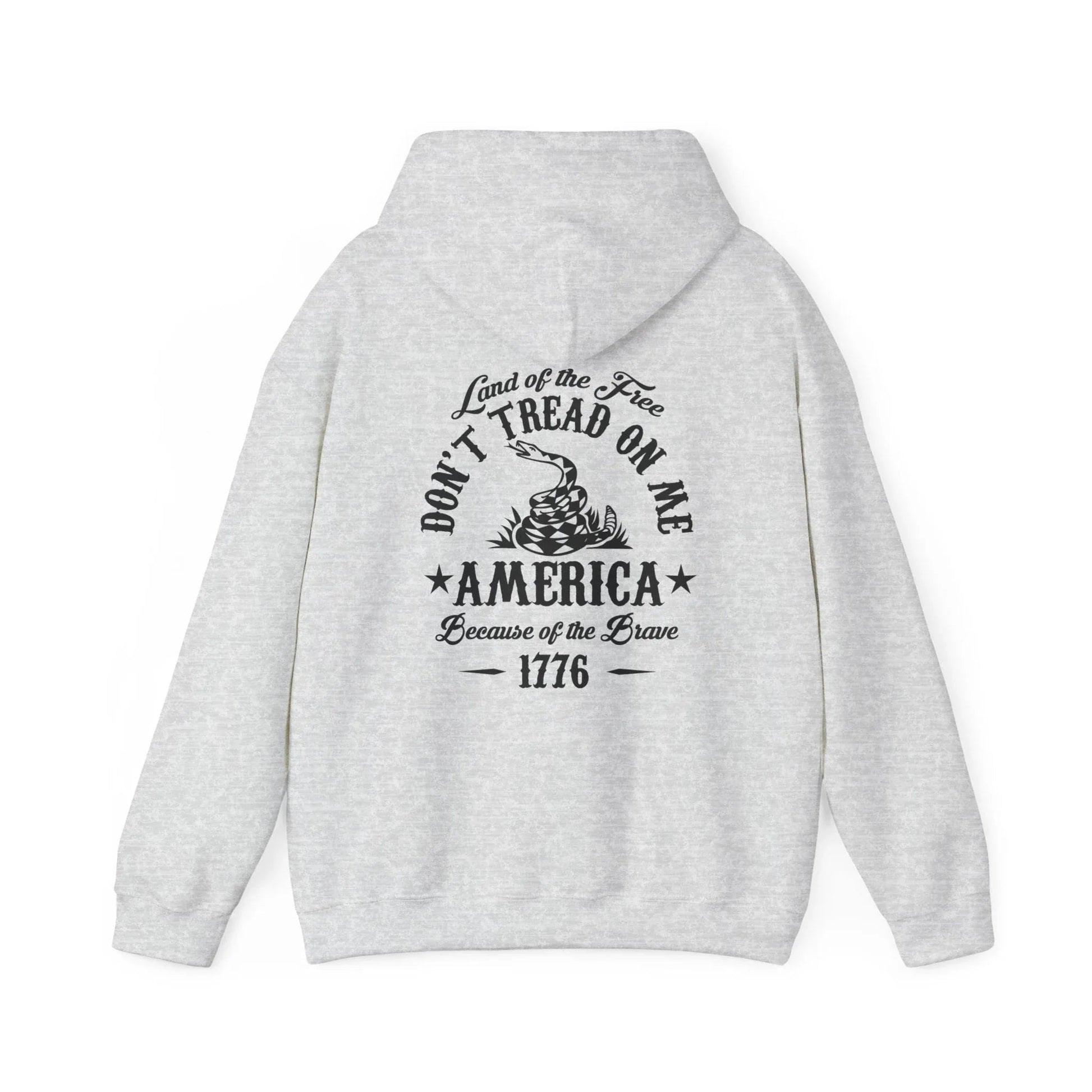 Liberty or Death Don't Tread on Me, Land of the Free Because of The Brave Unisex Hoodie (Back Print) - SKULLFURY MERCH