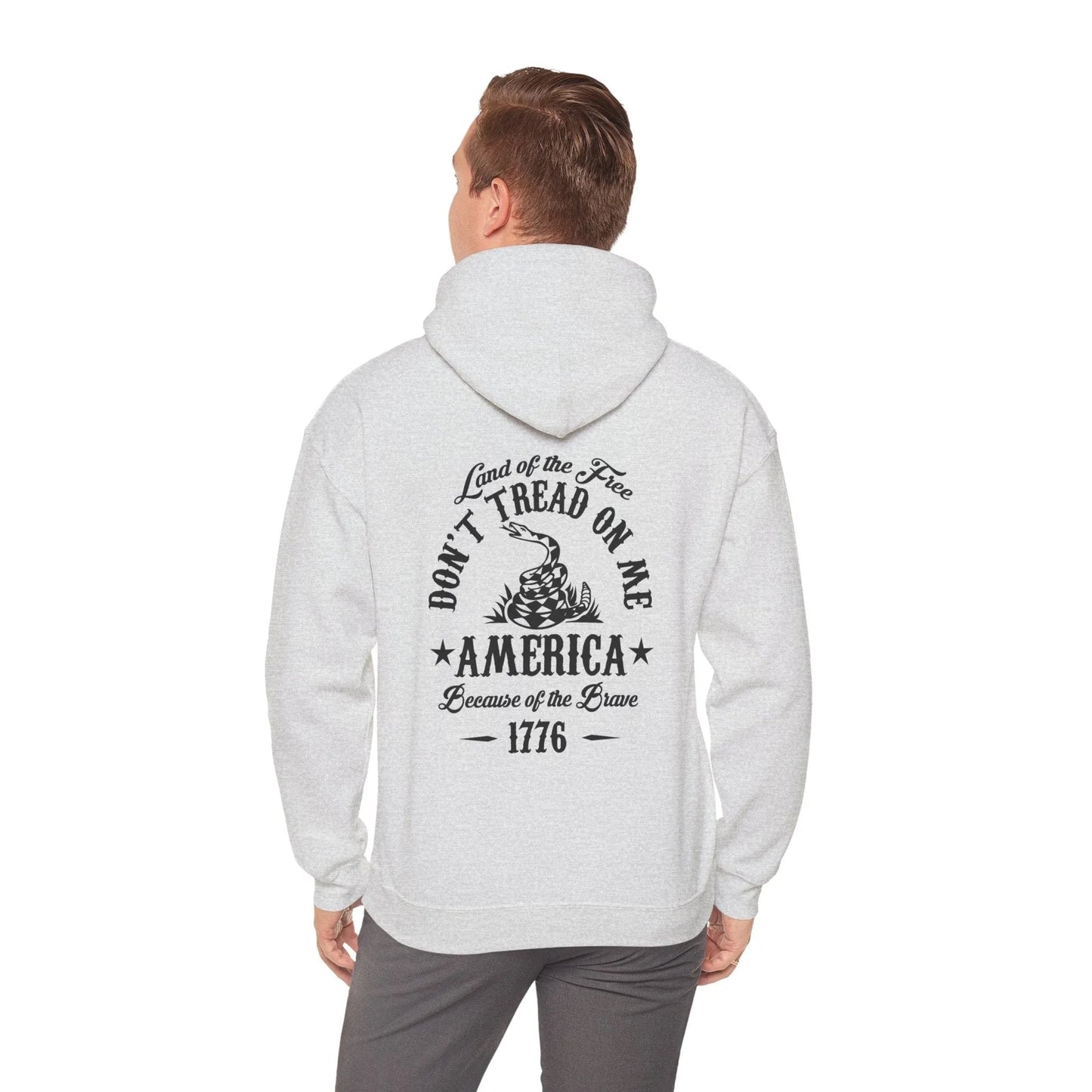 Liberty or Death Don't Tread on Me, Land of the Free Because of The Brave Unisex Hoodie (Back Print) - SKULLFURY MERCH