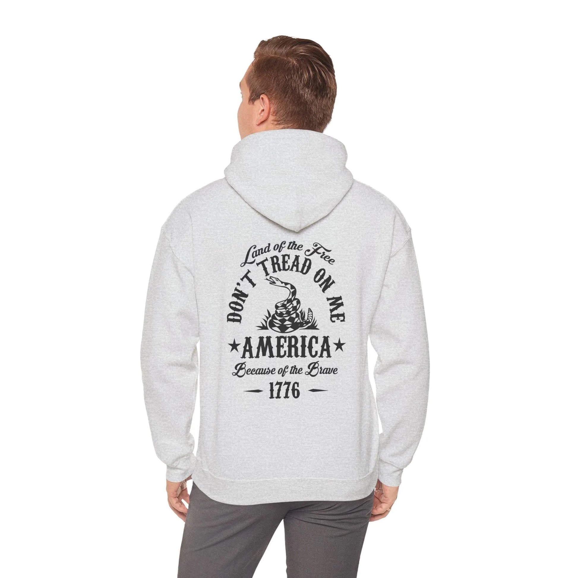 Liberty or Death Don't Tread on Me, Land of the Free Because of The Brave Unisex Hoodie (Back Print) - SKULLFURY MERCH
