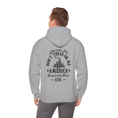 Liberty or Death Don't Tread on Me, Land of the Free Because of The Brave Unisex Hoodie (Back Print) - SKULLFURY MERCH