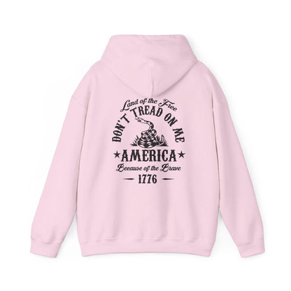 Liberty or Death Don't Tread on Me, Land of the Free Because of The Brave Unisex Hoodie (Back Print) - SKULLFURY MERCH