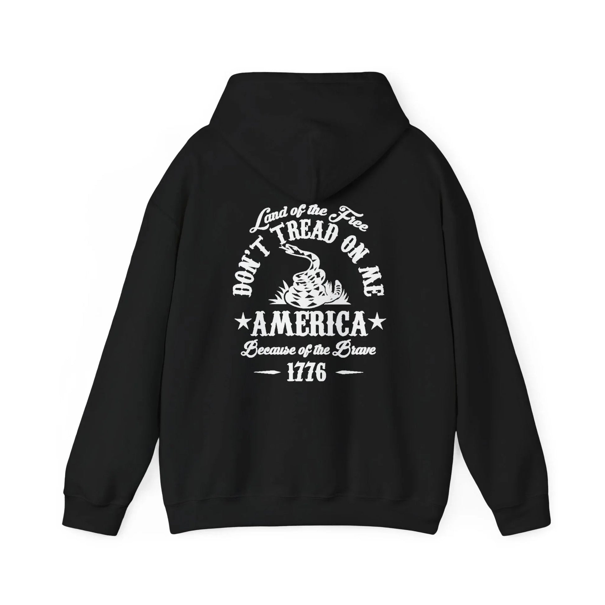 Liberty or Death Don't Tread on Me, Land of the Free Because of The Brave Unisex Hoodie (Back Print) - SKULLFURY MERCH