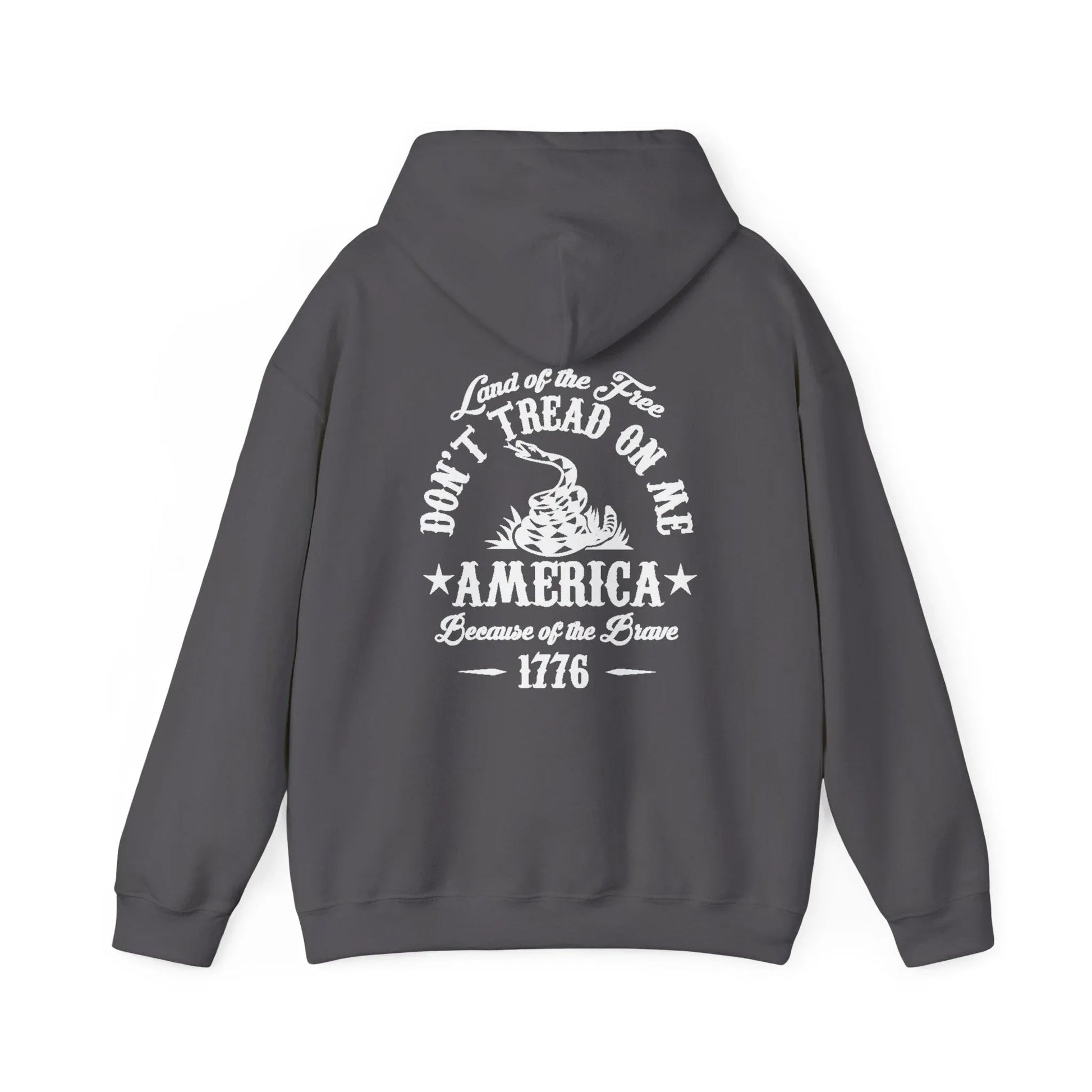 Liberty or Death Don't Tread on Me, Land of the Free Because of The Brave Unisex Hoodie (Back Print) - SKULLFURY MERCH