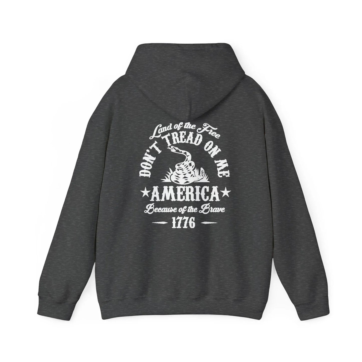 Liberty or Death Don't Tread on Me, Land of the Free Because of The Brave Unisex Hoodie (Back Print) - SKULLFURY MERCH