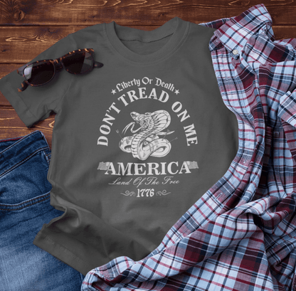 Liberty or Death Don't Tread on Me - Unisex T-Shirt, Resist Tyranny, Gift for Patriot, Independence Day Shirt - SKULLFURY MERCH