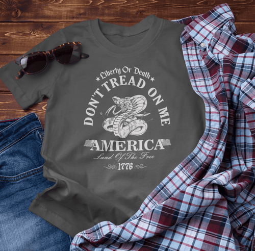 Liberty or Death Don't Tread on Me - Unisex T-Shirt, Resist Tyranny, Gift for Patriot, Independence Day Shirt - SKULLFURY MERCH