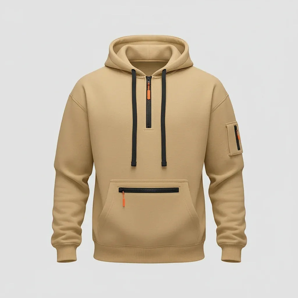 Men’s Fleece - Lined Cargo Hoodie & Jogger Set – Oversized Warm Tracksuit - SKULLFURY MERCH