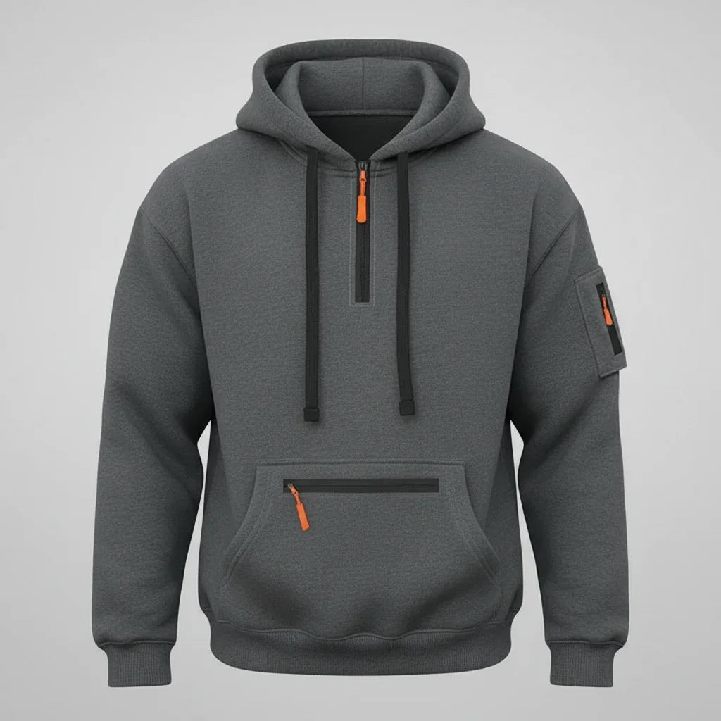 Men’s Fleece - Lined Cargo Hoodie & Jogger Set – Oversized Warm Tracksuit - SKULLFURY MERCH