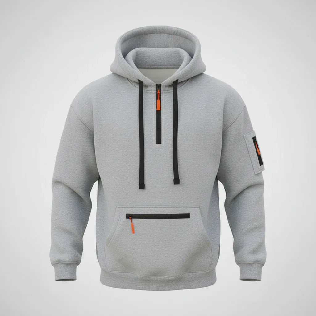 Men’s Fleece - Lined Cargo Hoodie & Jogger Set – Oversized Warm Tracksuit - SKULLFURY MERCH