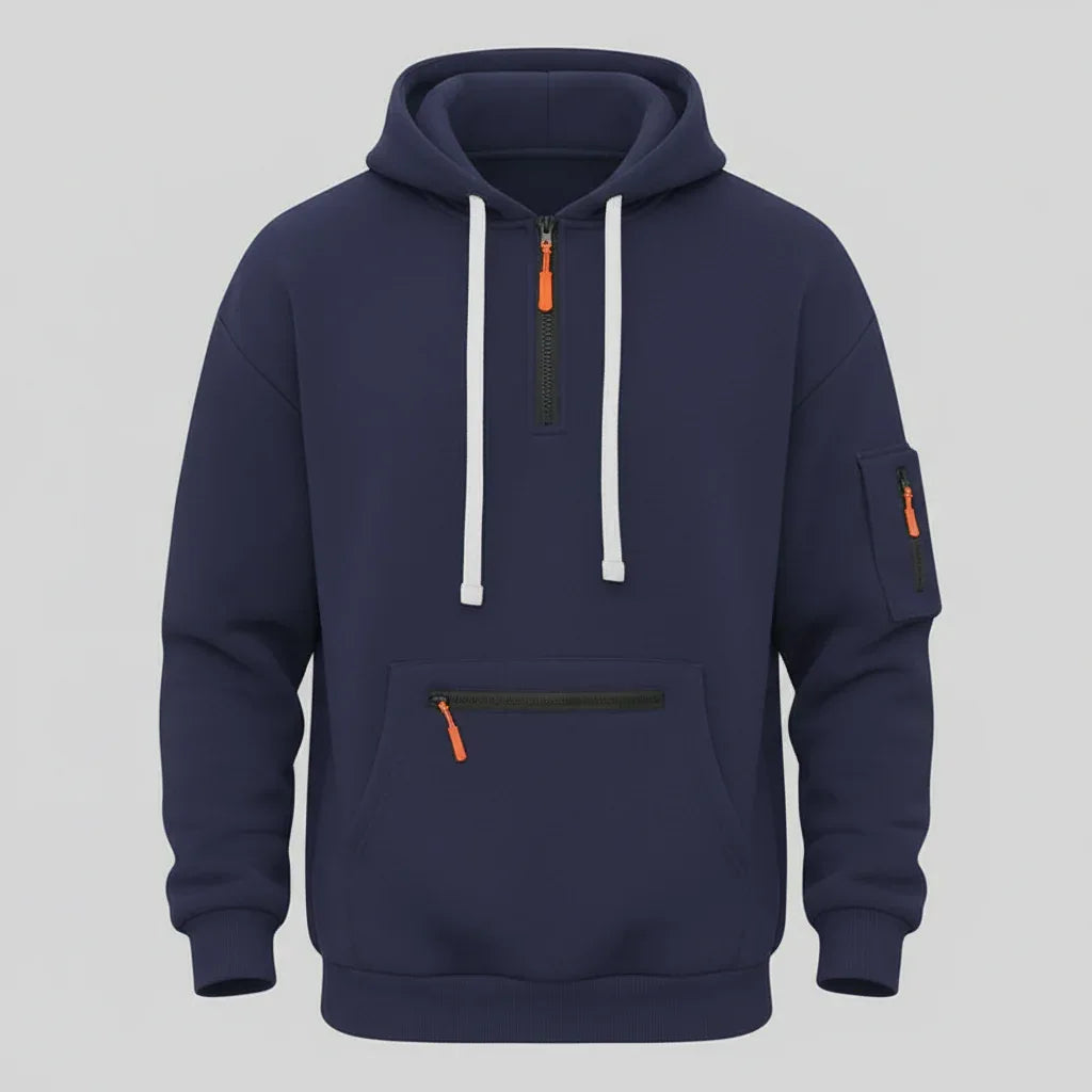 Men’s Fleece - Lined Cargo Hoodie & Jogger Set – Oversized Warm Tracksuit - SKULLFURY MERCH