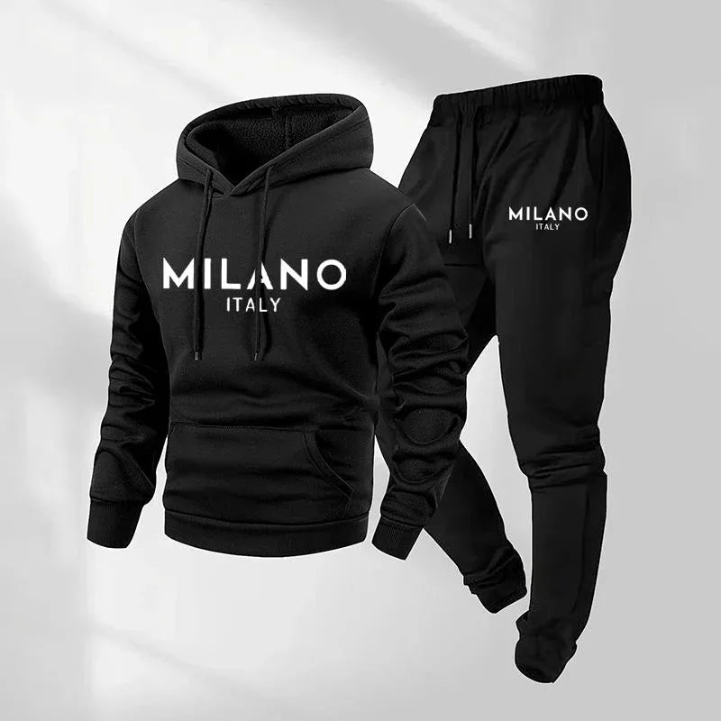 Men's Milano Printed Hoodie and Drawstring Sweatpants Set - SKULLFURY MERCH