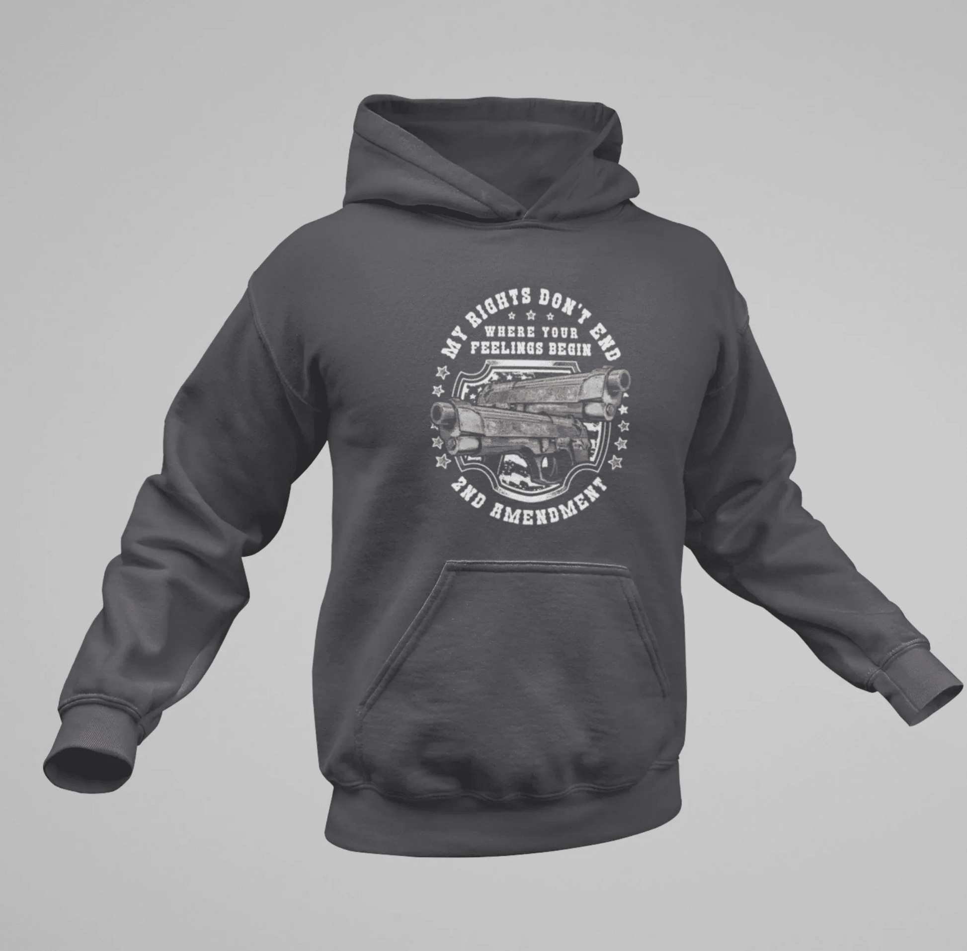 My Rights Don't End Where Your Feelings Begin, Patriotic Unisex Hoodie, Liberty and Freedom Sweatshirt, 2nd Amendment Rights, - SKULLFURY MERCH