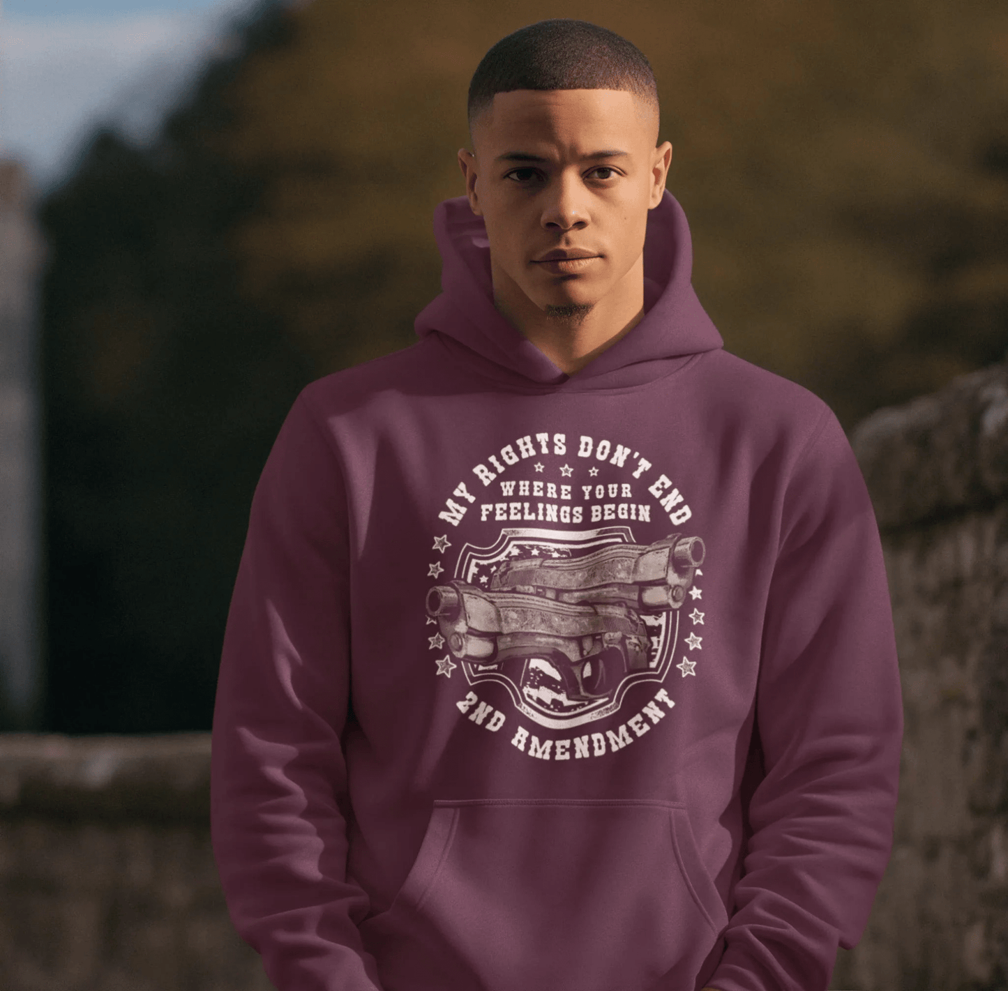 My Rights Don't End Where Your Feelings Begin, Patriotic Unisex Hoodie, Liberty and Freedom Sweatshirt, 2nd Amendment Rights, - SKULLFURY MERCH