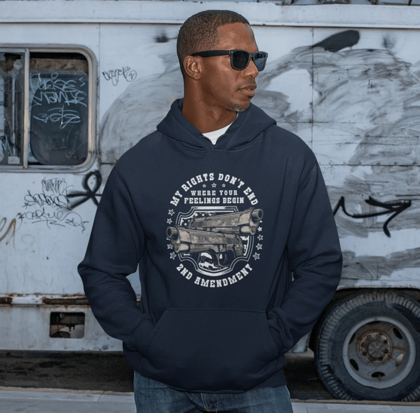 My Rights Don't End Where Your Feelings Begin, Patriotic Unisex Hoodie, Liberty and Freedom Sweatshirt, 2nd Amendment Rights, - SKULLFURY MERCH