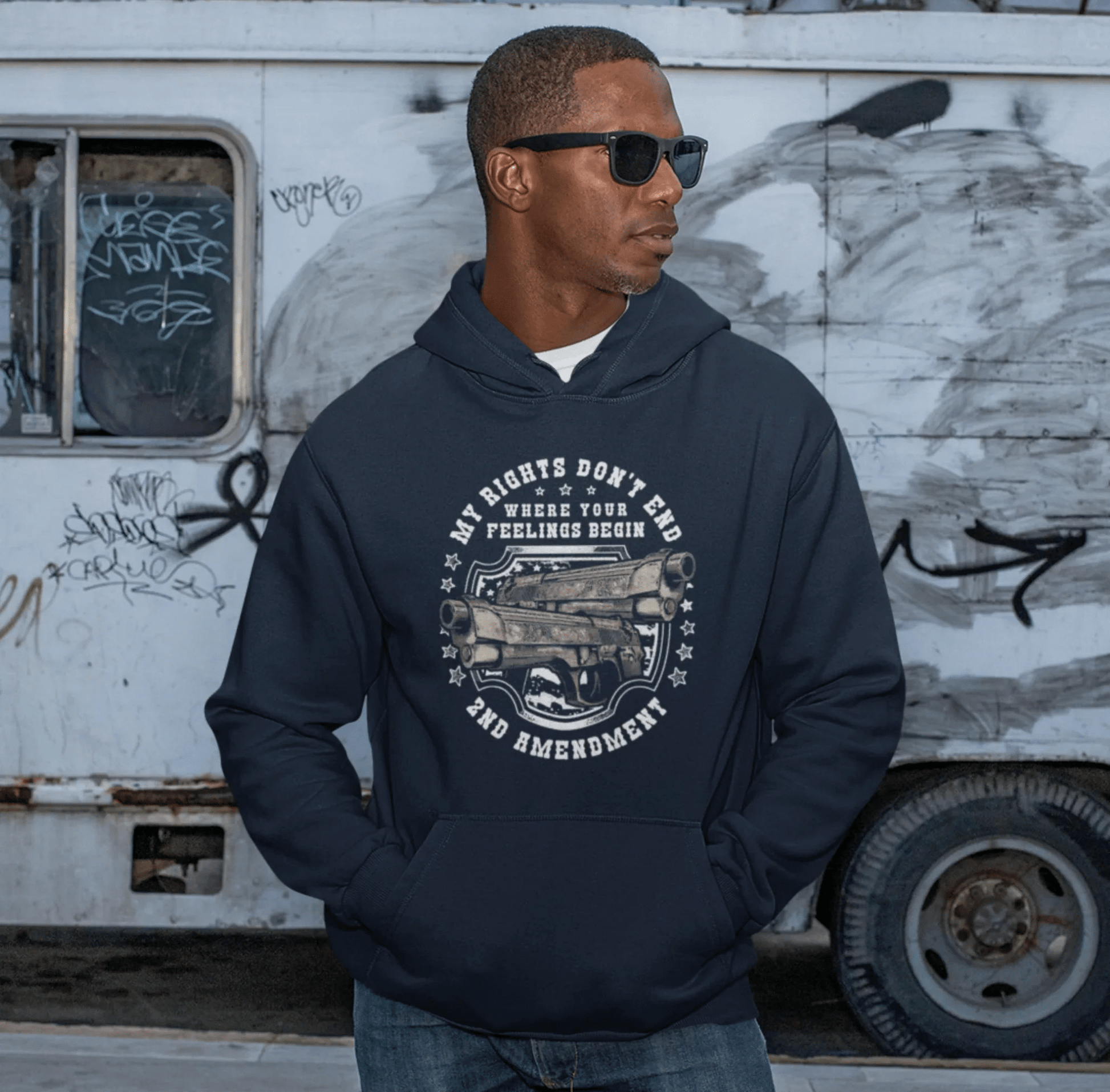 My Rights Don't End Where Your Feelings Begin, Patriotic Unisex Hoodie, Liberty and Freedom Sweatshirt, 2nd Amendment Rights, - SKULLFURY MERCH