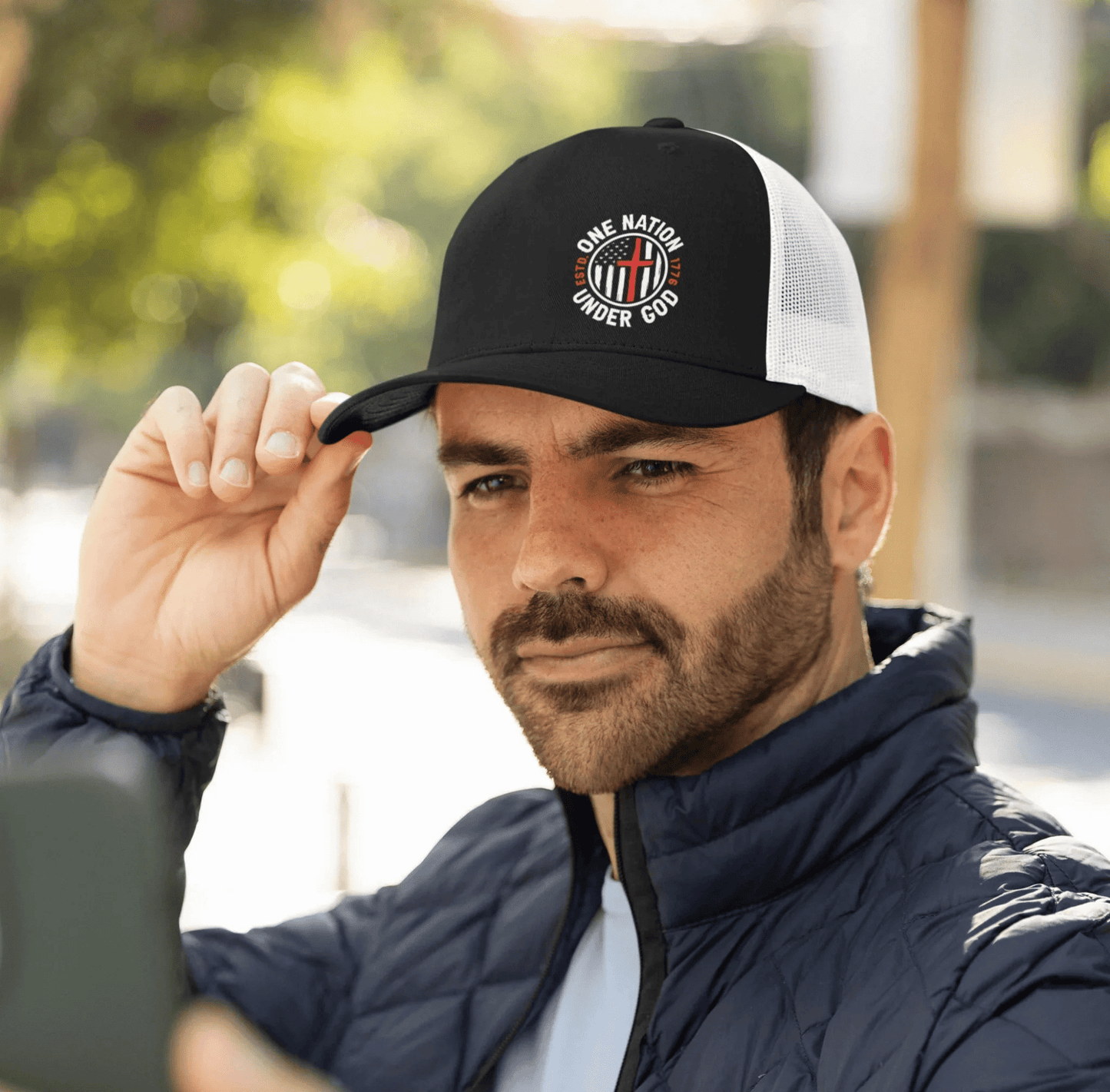 One Nation Under God - Patriotic Snapback Trucker Cap - SKULLFURY MERCH