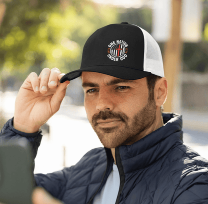One Nation Under God - Patriotic Snapback Trucker Cap - SKULLFURY MERCH